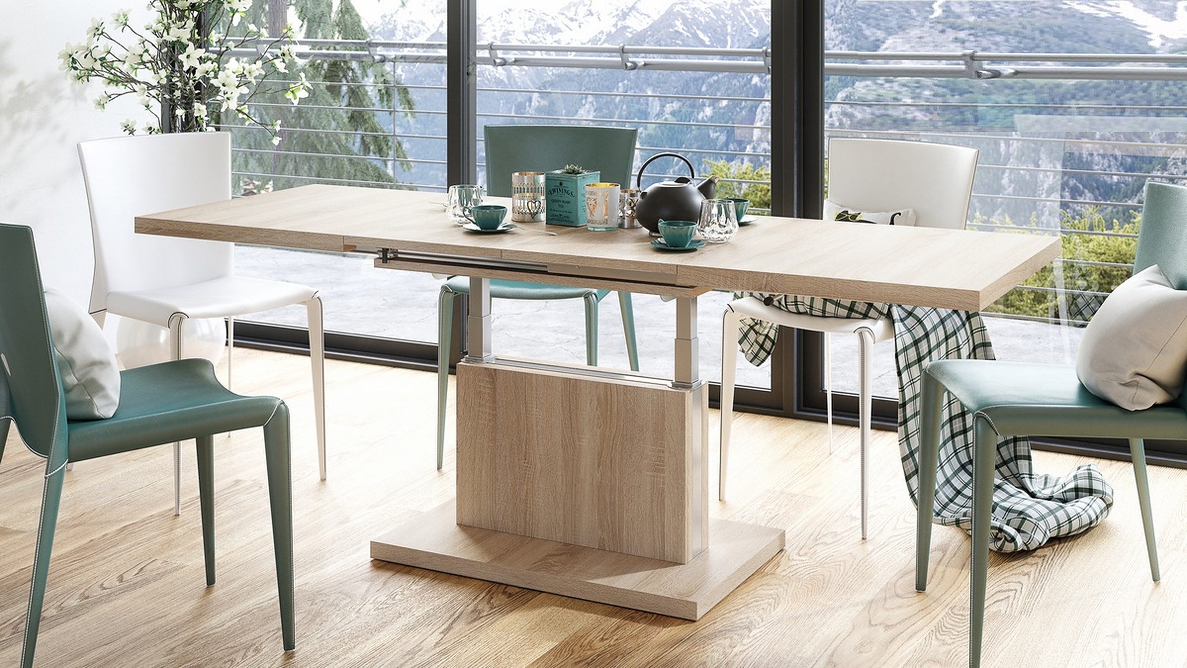 Mazzoni Couchtisch Aston Sonoma Eiche stufenlos günstig online kaufen