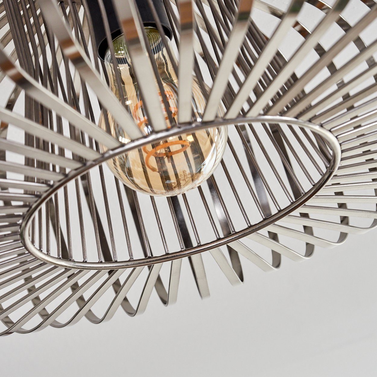 hofstein Deckenleuchte moderne Deckenlampe aus Metall in Silberfarben, ohne Leuchtmittel, Deckenleuchte Lichteffekt, Ø40cm, 1x E27, ohne Leuchtmittel – Bild 3 von 5