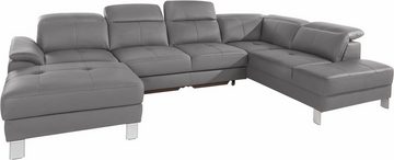 exxpo - sofa fashion Wohnlandschaft Mantua 2, U-Form, inkl. Kopf- bzw. Rückenverstellung, wahlweise mit Bettfunktion