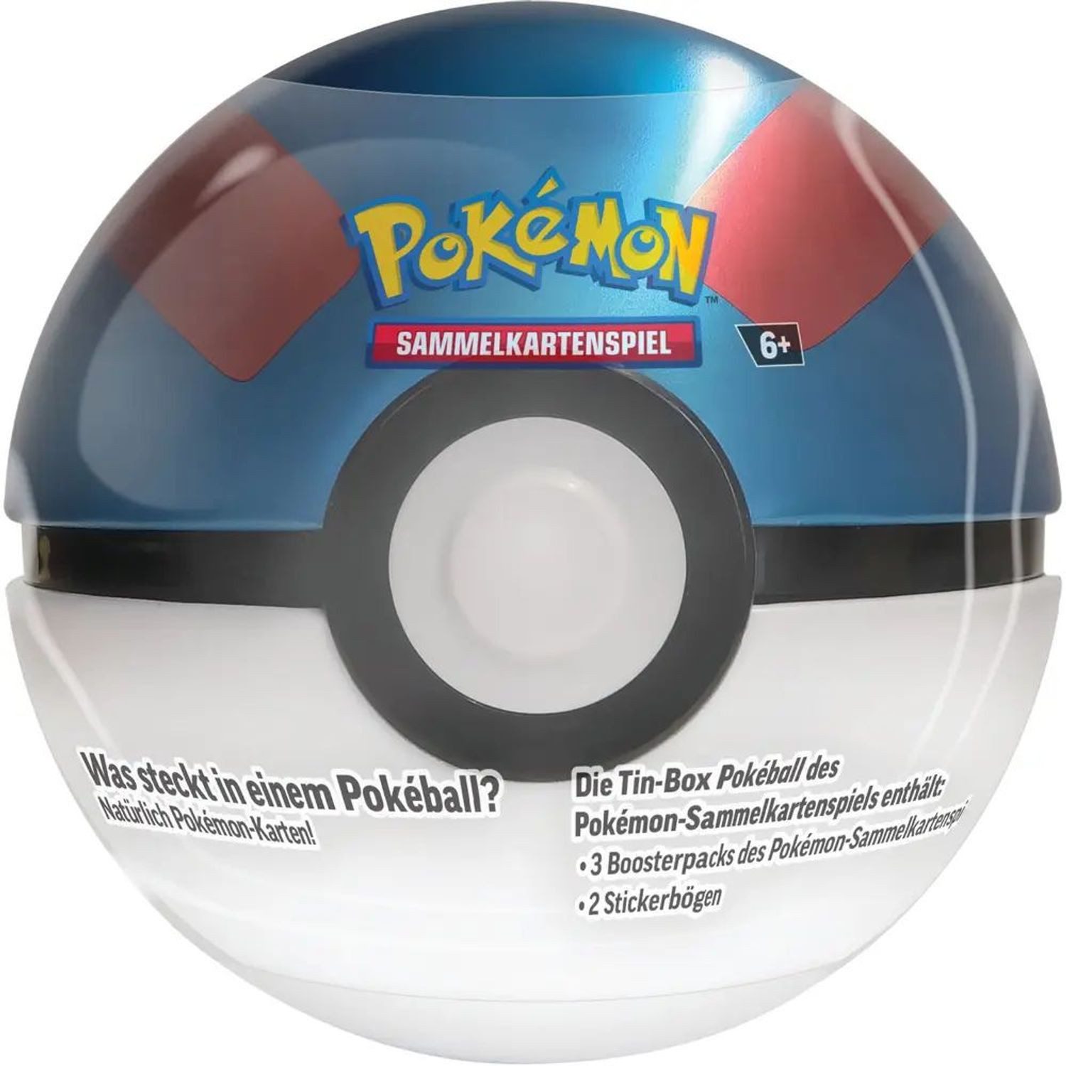 POKÉMON Sammelkarte Pokeball Tin, 3 Boosterpacks