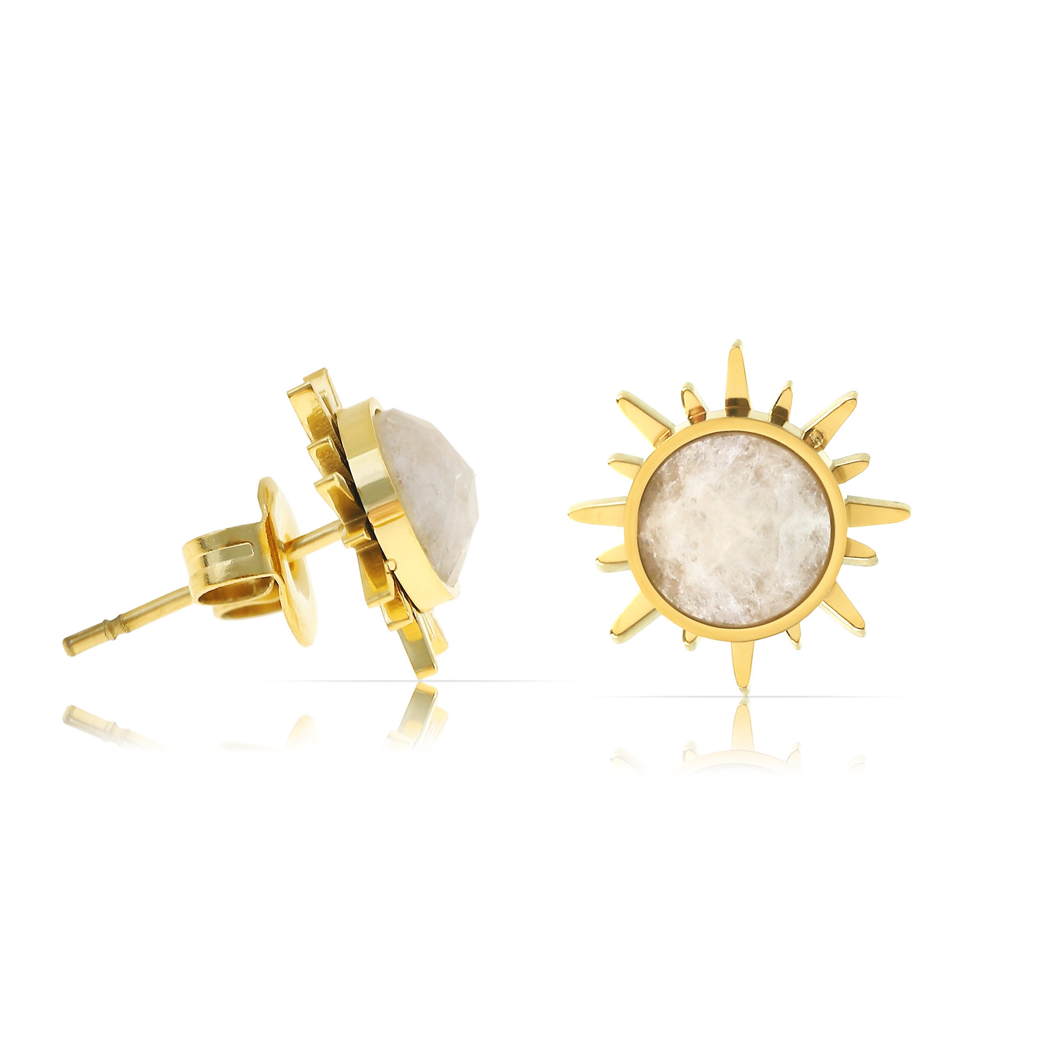 Made by Nami Paar Ohrstecker Ohrstecker goldfarben mit Sonnenmotiv Edelstei günstig online kaufen