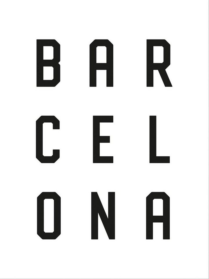 Wall-Art Poster Typographie Barcelona, Poster, Wandbild, Bild, Wandposter