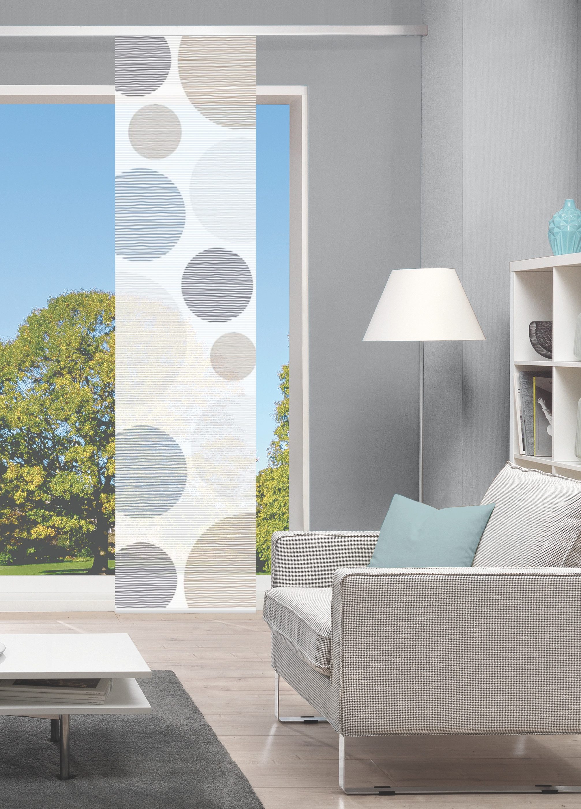 Vision S Schiebegardine BORDEN (1 St), Paneelwagen, halbtransparent, Schiebevorhang, Digitaldruck, Bambus