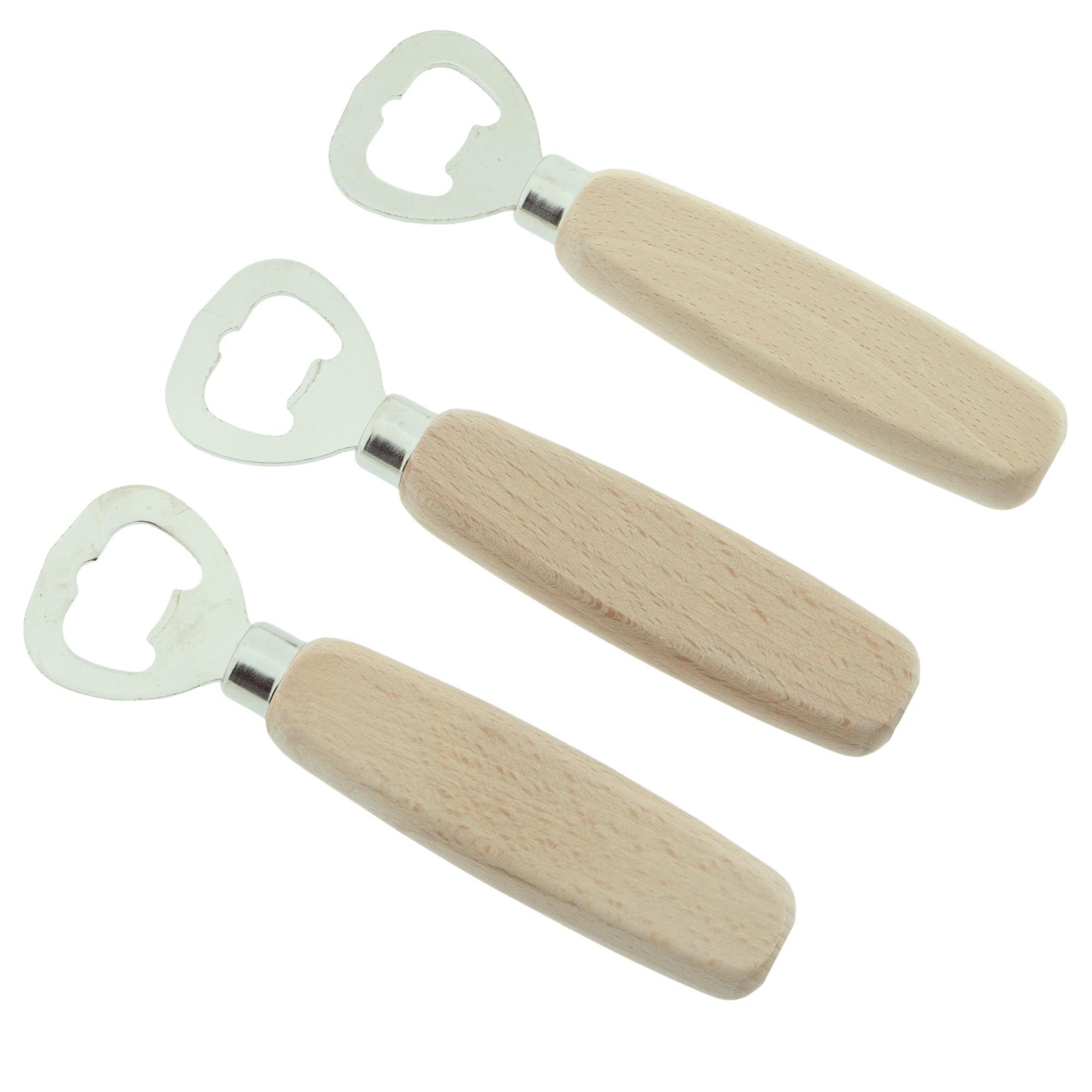 Flaschenöffner 3 x Flaschenöffner aus Holz