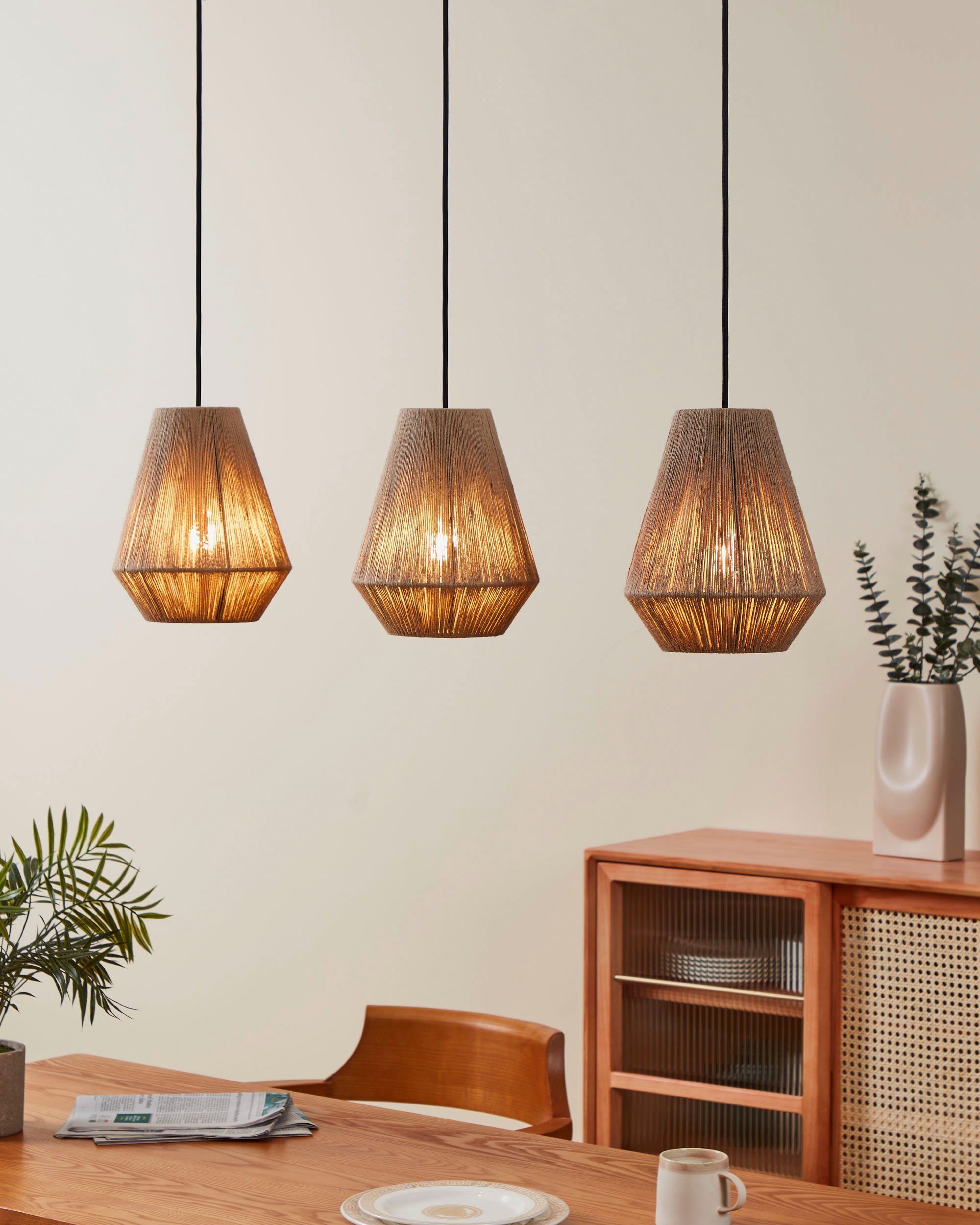 EGLO Hängeleuchte ALDERNEY Pendellampe, Stahl und Textil, E27, Esszimmerlampe, Lampe, ohne Leuchtmittel, Leuchtmittel wechselbar, Hängeleuchte, L90 x B20 x H110, schwarz, 3X40W exkl.