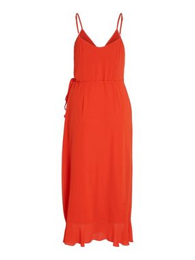 Vila Abendkleid Elegantes Wickelkleid mit Spaghettiträger Volant Rüschen Dress (lang) 6973 in Orange