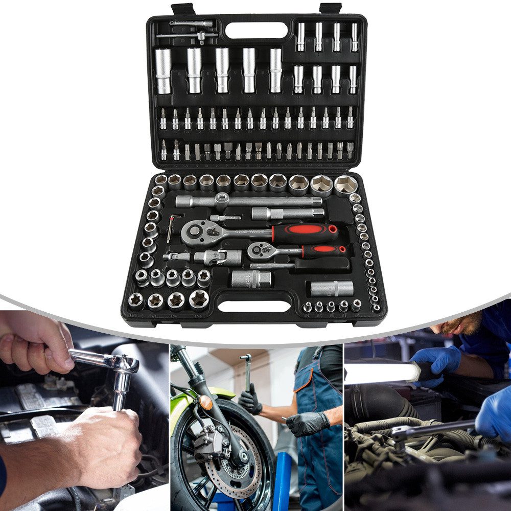 JEOBEST Steckschlüssel Steckschlüsselsatz 108 teilig Mechanik Werkzeugsatz, günstig online kaufen