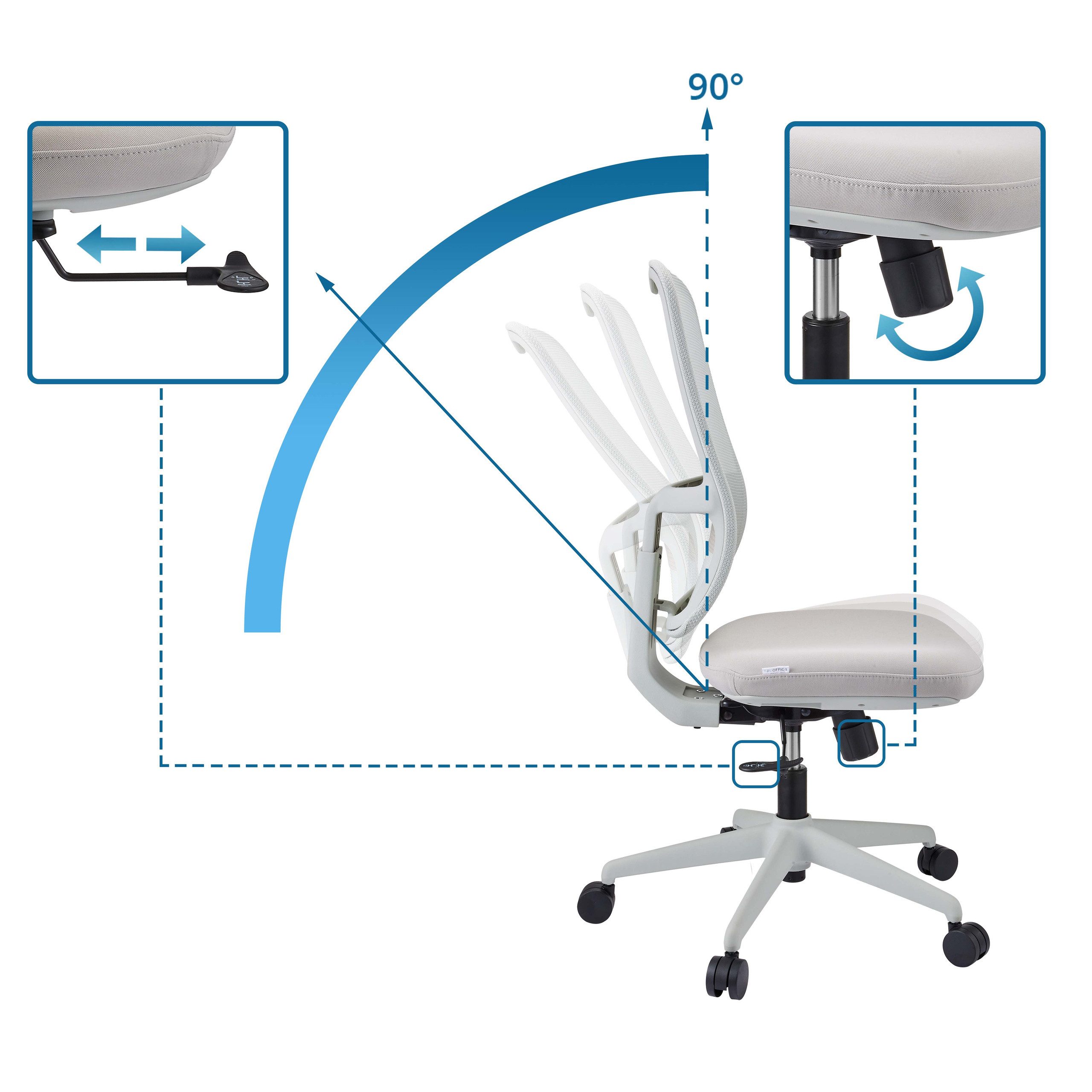 hjh OFFICE Drehstuhl Profi Bürostuhl Minoro W Stoff / Netzstoff (1 St), Ergonomischer Chefsessel, Schreibtischstuhl höhenverstellbar