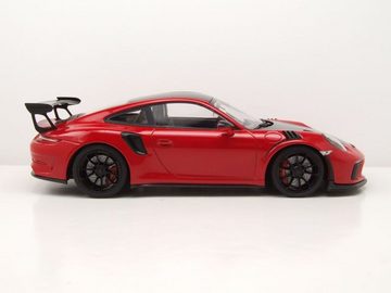 Minichamps Modellauto Porsche 911 GT3 RS (991.2) Weissach Package 2019 rot mit schwarzen, Maßstab 1:18