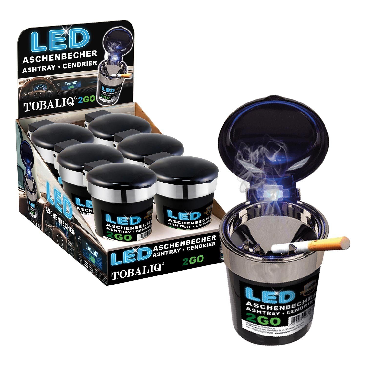 emeco Пепельницы 2 x Auto-Aschenbecher mit LED Windaschenbecher mit Deckel Gluttöter Li