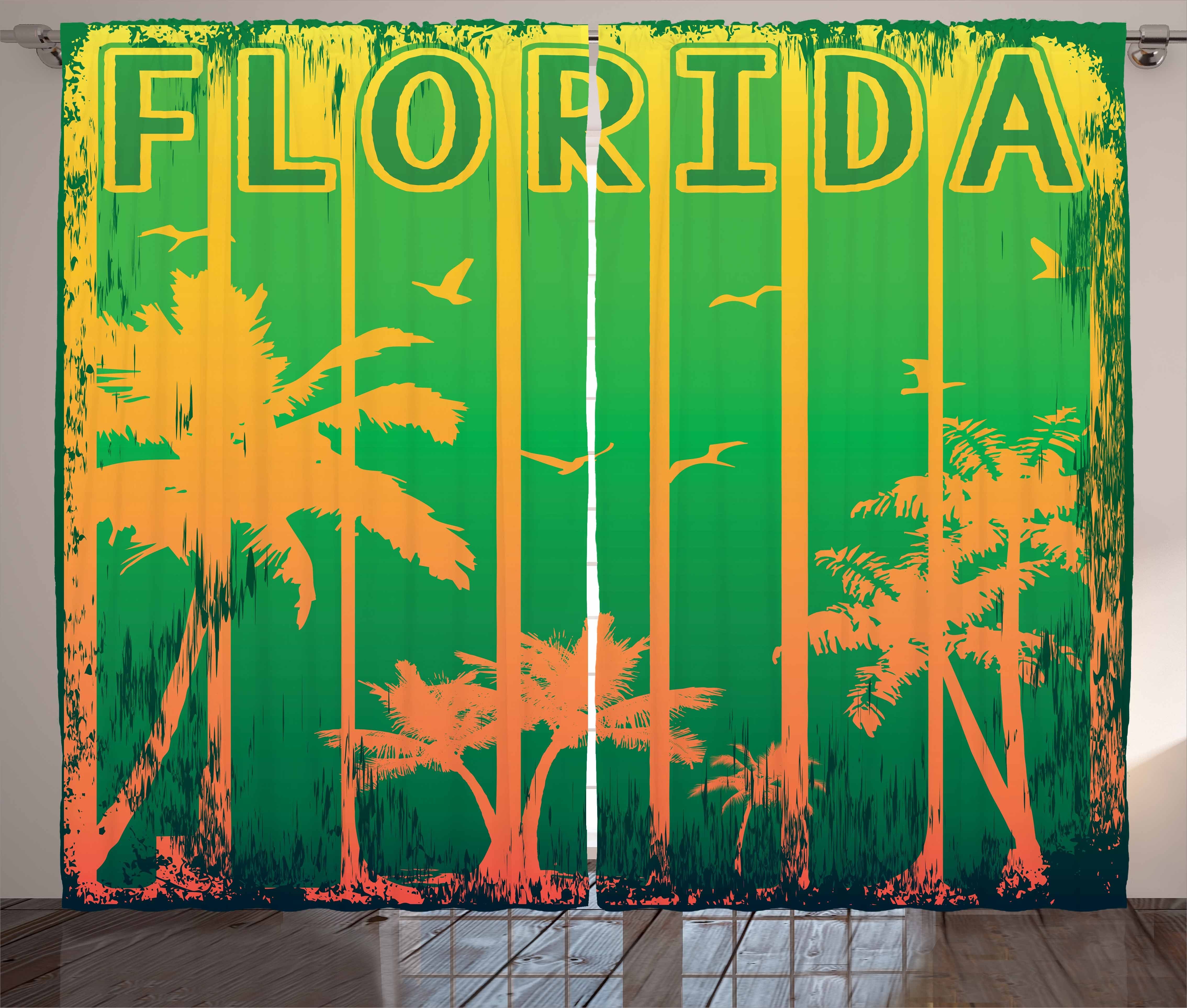 Gardine Schlafzimmer Kräuselband Vorhang und Bäume Haken, Florida Strand mit Abakuhaus, Schlaufen Alt Grün