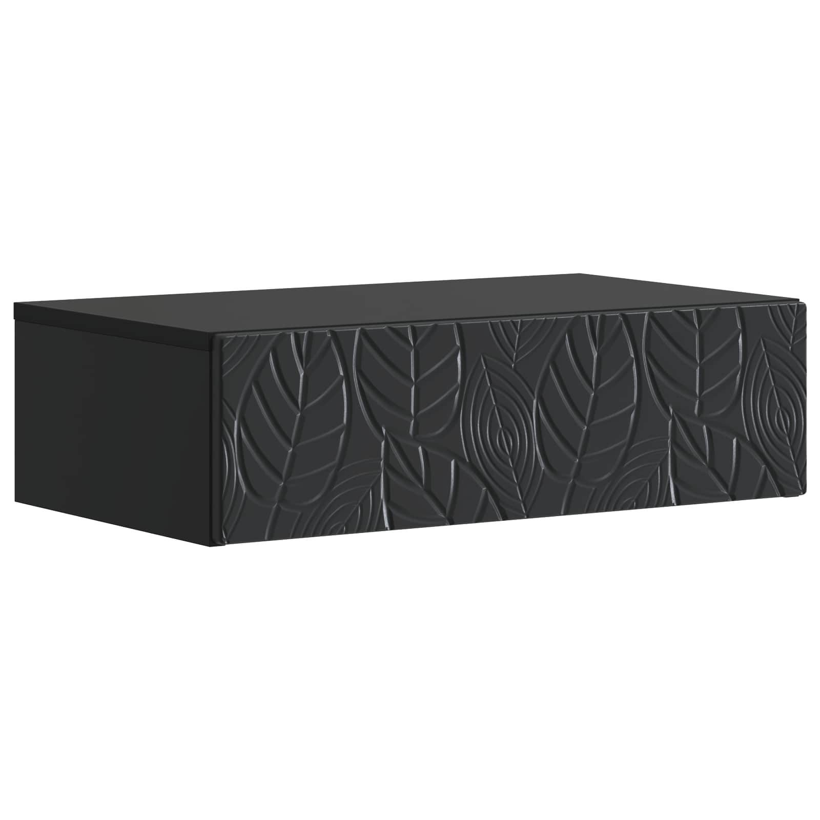 vidaXL Schranksystem Wandmontierter Beistelltisch Schwarz 87,5 x 34,5 x 17 cm (1-St)