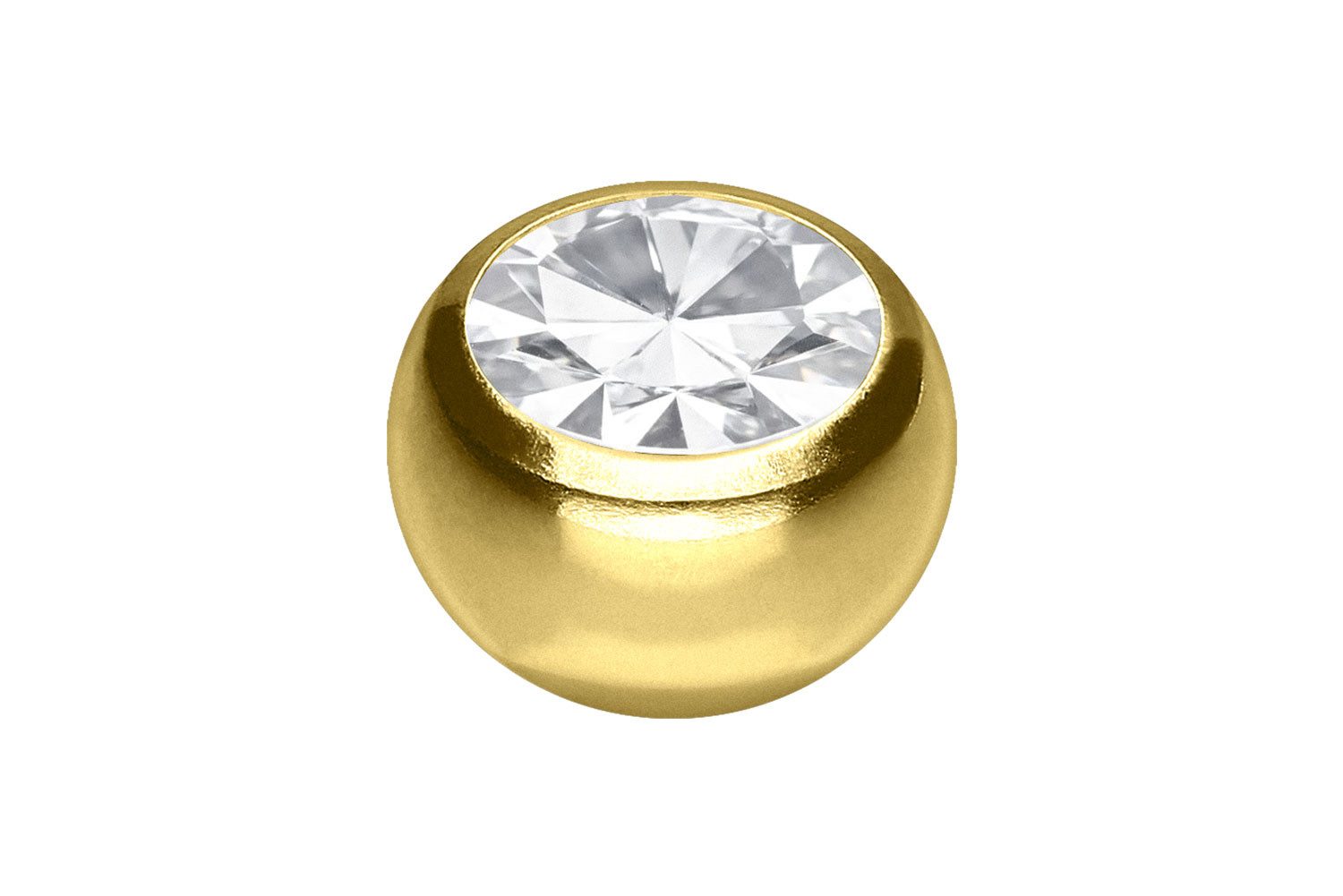 PIERCINGLINE Piercing-Set Chirurgenstahl Schraubkugel KRISTALL (Schraub-Aufsätze, 1-tlg)