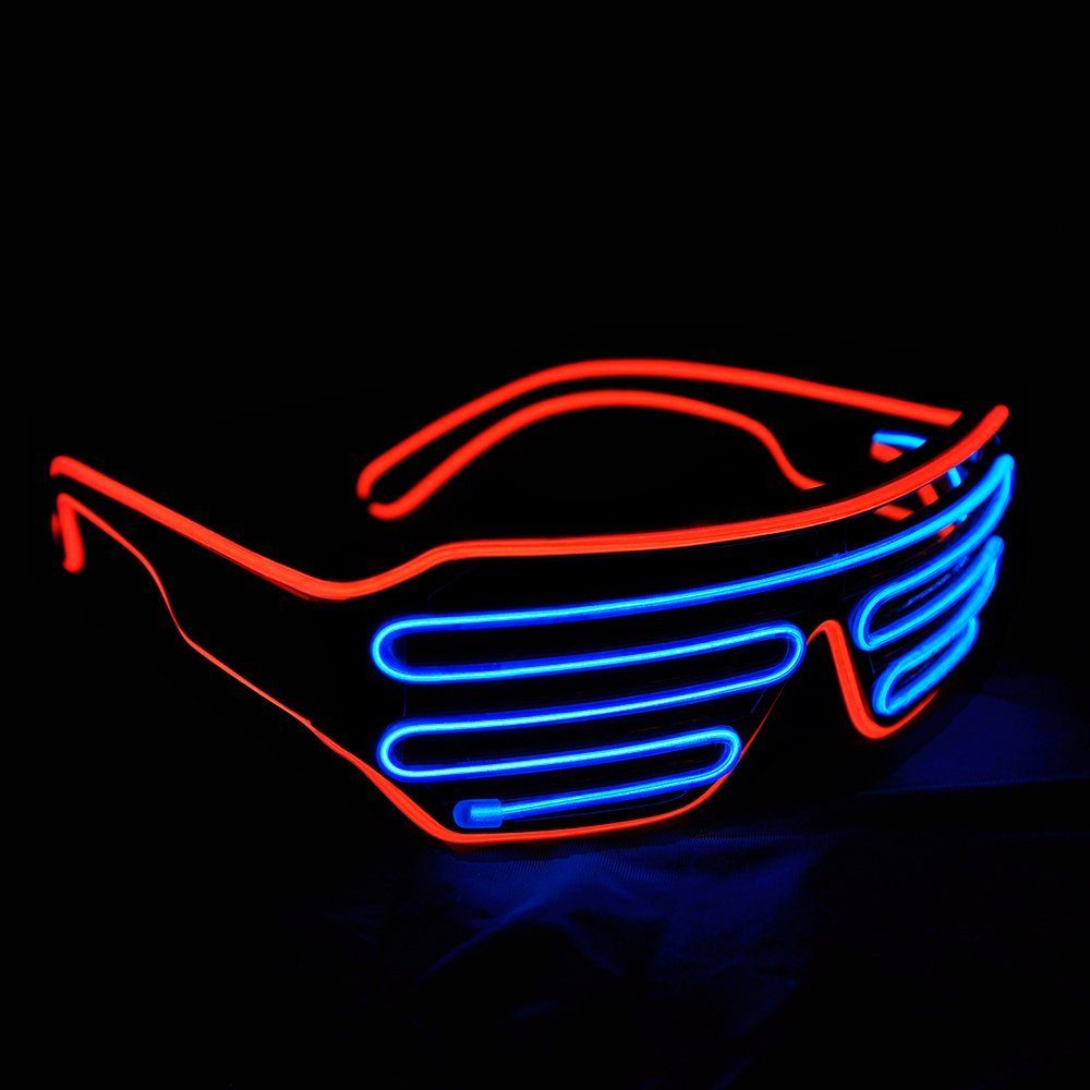 LED Rahmen/Eisblauer GelldG Party Brille, Leuchten, Sonnenbrille Brille, Roter Leuchtbrille, Neon Brille Spiegel
