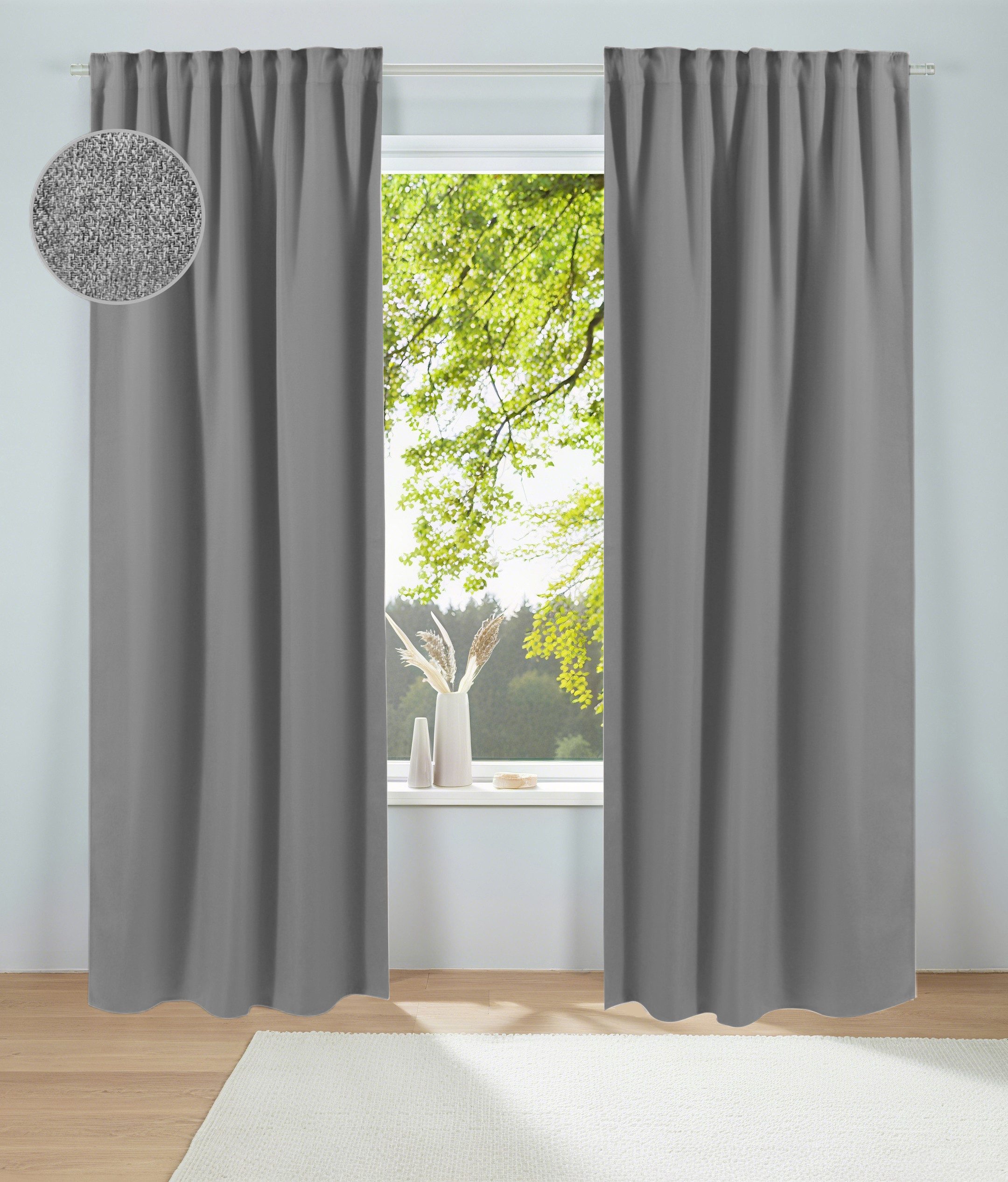 OTTO home Vorhang "Alcide" (1 St), Multifunktionsband, blickdicht, Polyester, Multifunktionsband, Pflegeleicht, Modern,Premium 320 g/m²