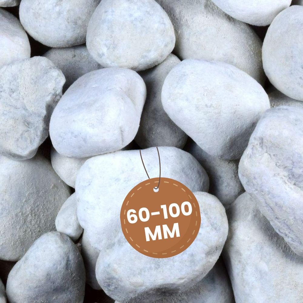 GarPet Kieselsteine Kieselsteine Garten Zierkies Weiß 25 kg Aquarium Kies Carrara Marmor