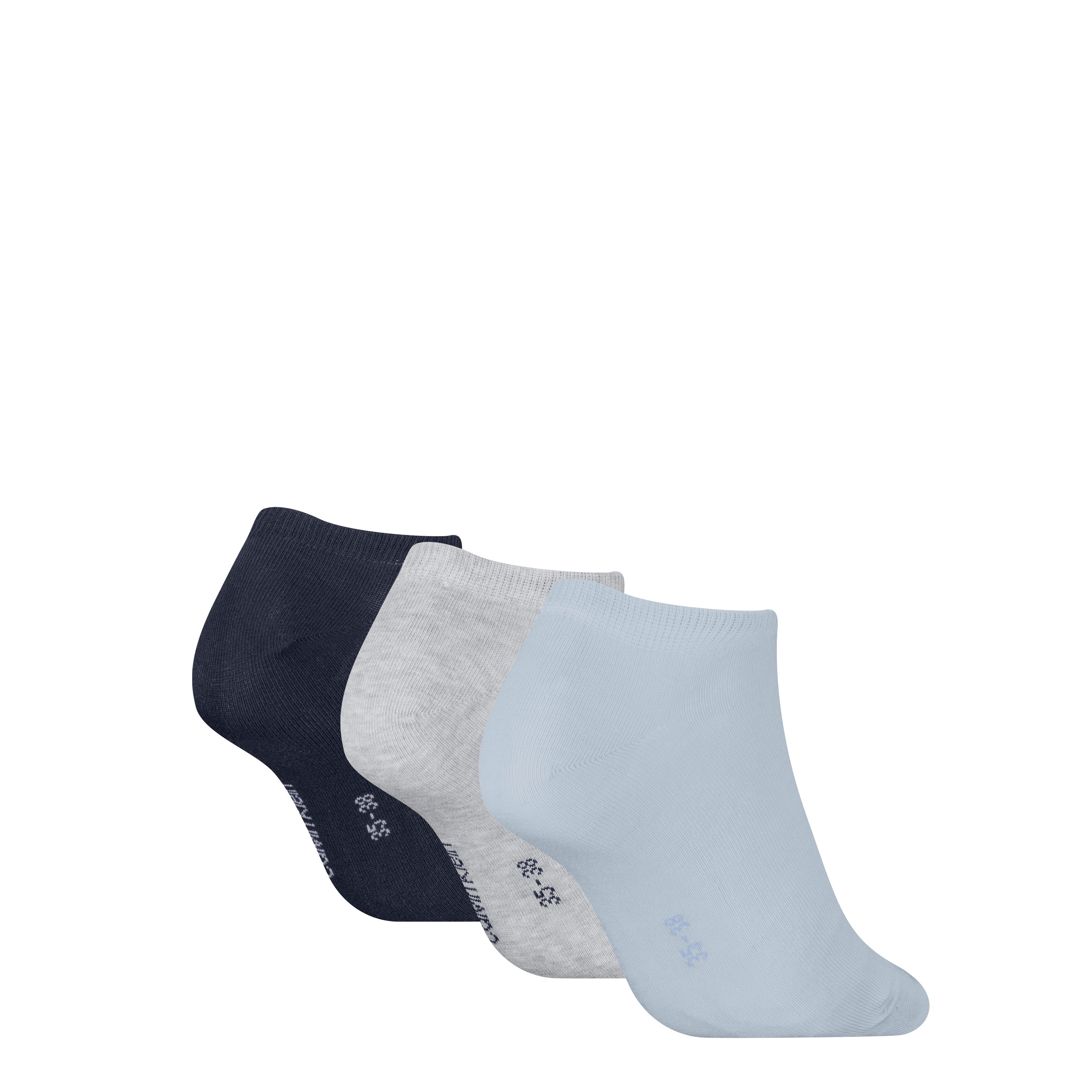 Calvin Klein Sneakersocken CK WOMEN SNEAKER (3 Paar) schmales Rippenbündchen, Cotton-Mix, elastisch