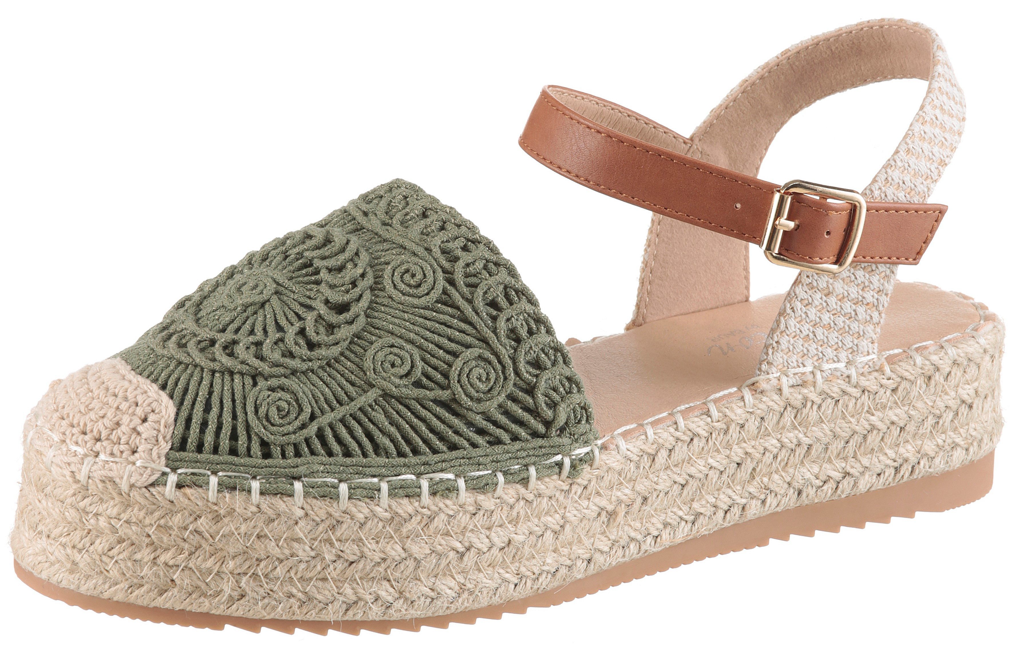 Aniston SHOES Plateausandale Häkel-Sandale, Sommerschuh, Urlaubsschuh - NEUE KOLLEKTION