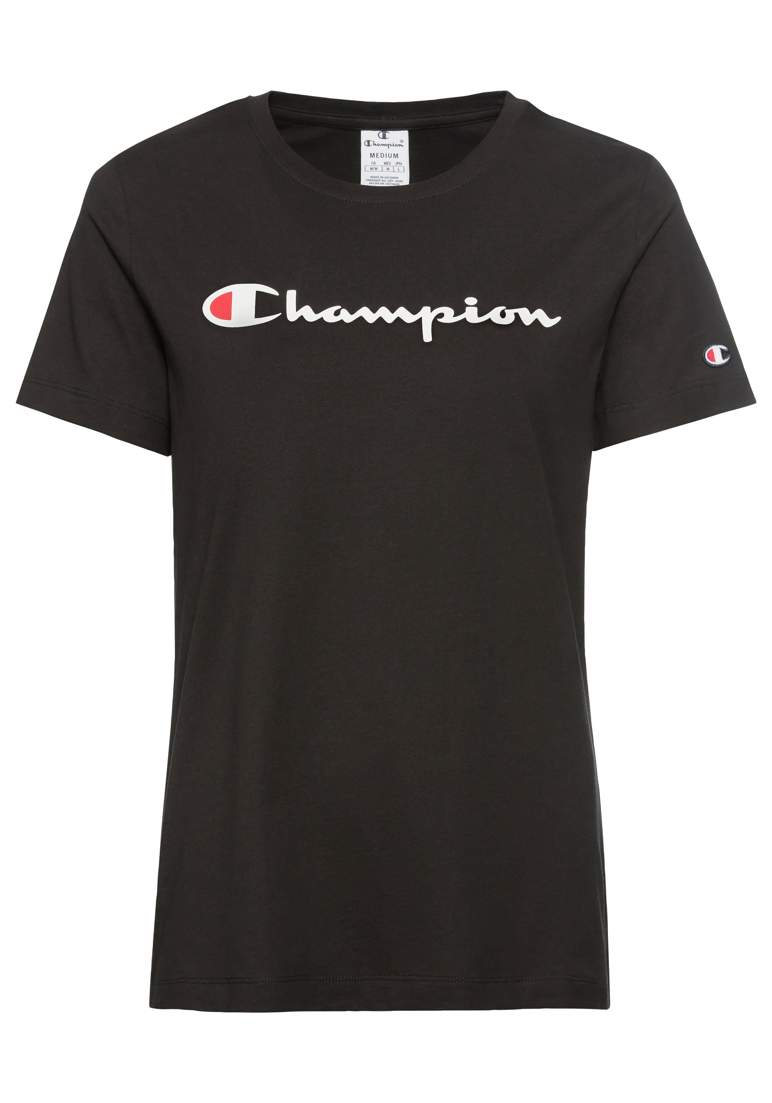 Champion T-Shirt Icons Crewneck T-Shirt Large Logo schwarz