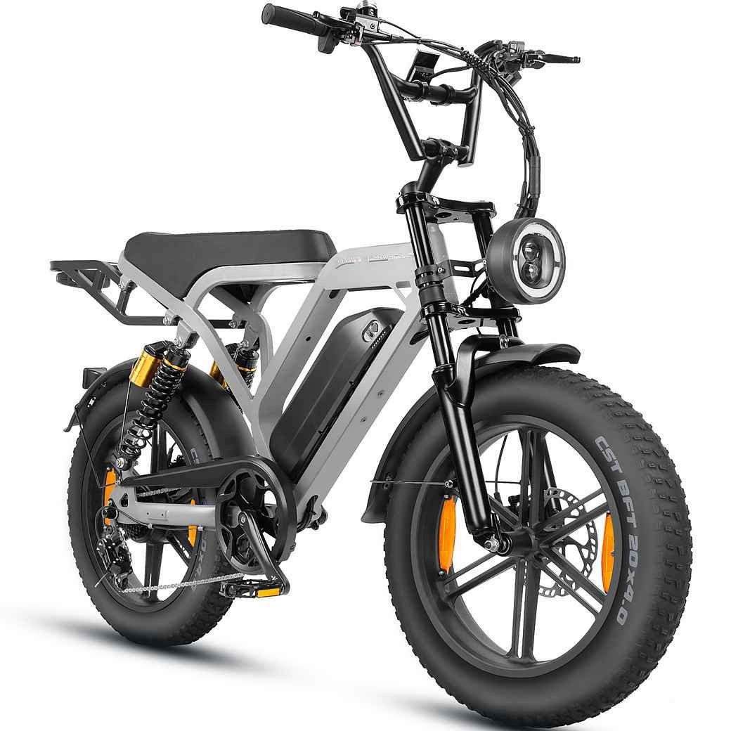 Vankel E-Bike Mountainbike Cityrad E-Fahrrad 20” x 4.0” Damen u. Herren Pedelec 720Wh Max.108KM, Kettenschaltung, Heckmotor, 720 Wh, (Beleuchtungsset mit Batterieladegerät, Batterieschlüssel, Werkzeug), 48V 15Ah All-Terrain Elektrofahrrad mit Shimano 7-Gang