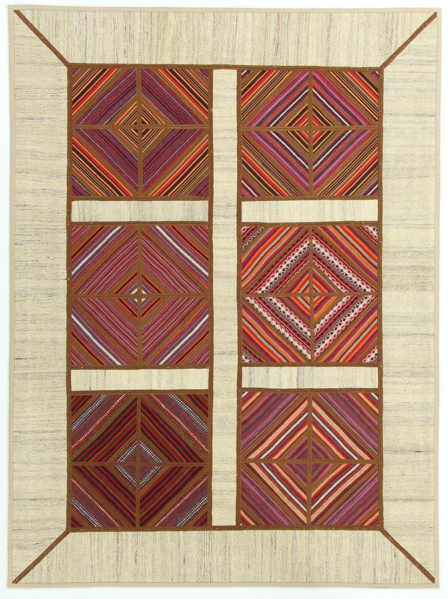Orientteppich Kelim Patchwork 149x200 Handgewebter Orientteppich / Perserteppich, Nain Trading, rechteckig, Höhe: 4 mm