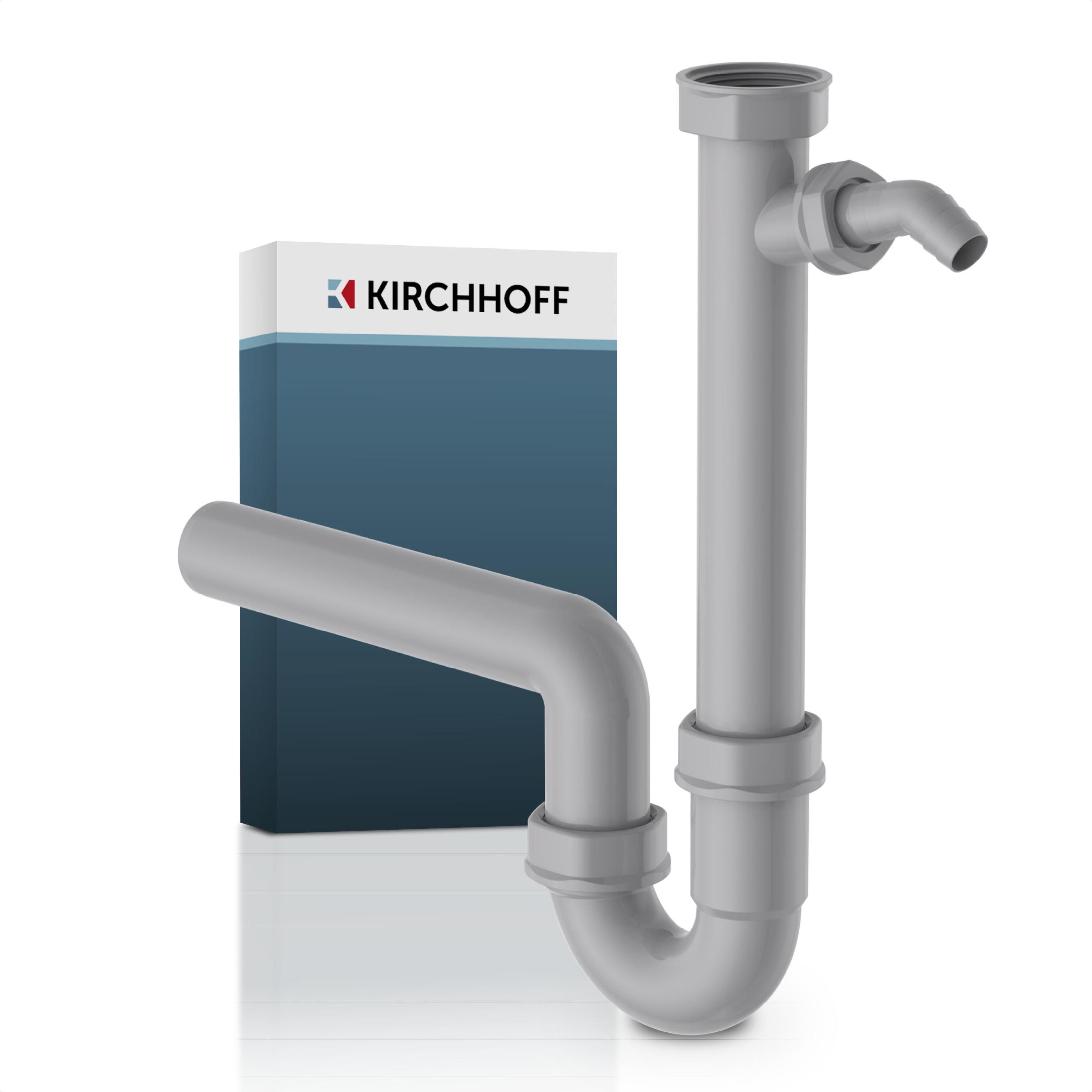 Kirchhoff Siphon ECO-SAVE, Grau, 1 1/2" x 3/4"T x 40/50 mm, Geräteanschluss