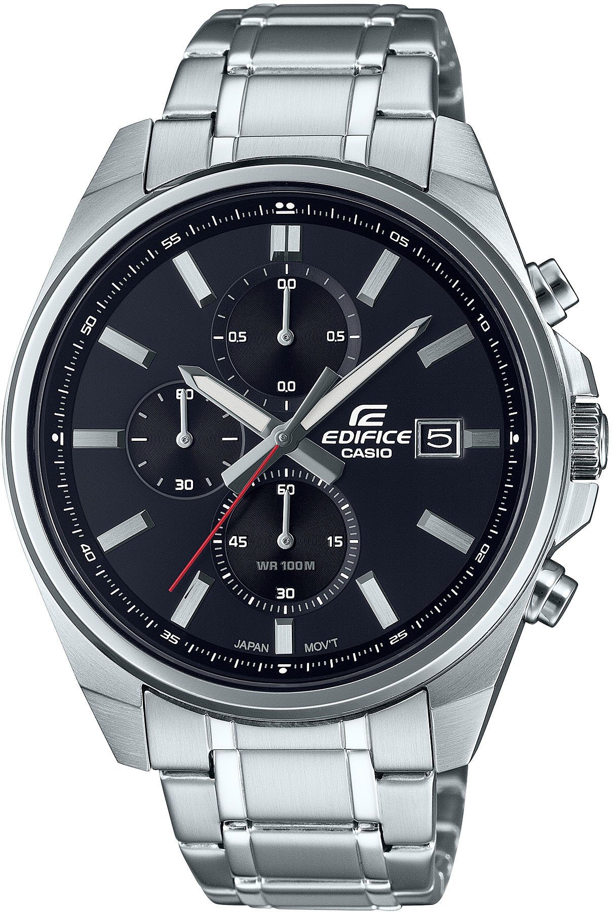 CASIO EDIFICE Chronograph EFV-610D-1AVUEF, Quarzuhr, Armbanduhr,Herrenuhr, Edelstahlarmband,bis 10bar wasserdicht