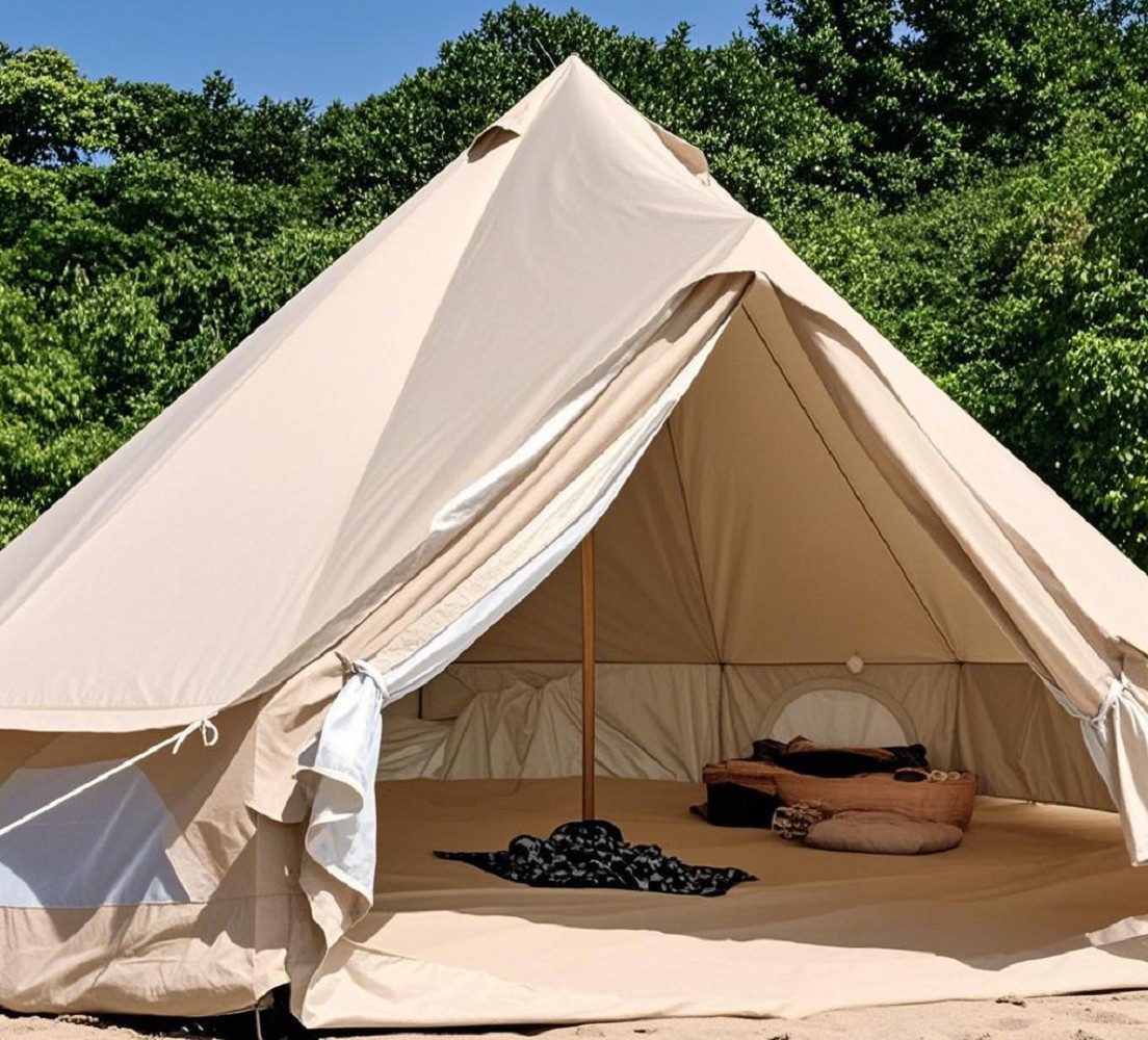 Fine Life Pro Hauszelt Wasserdichtes 4-Meter-Campingzelt (Jurte) aus Baumwoll-Canvas