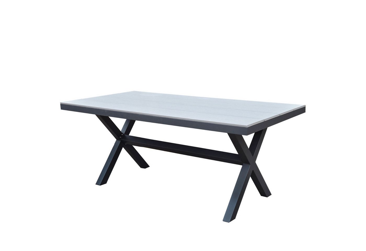 osoltus Gartentisch osoltus Gartentisch X Leg Aluminium Kunststoffholz 180 x 90 cm Ash