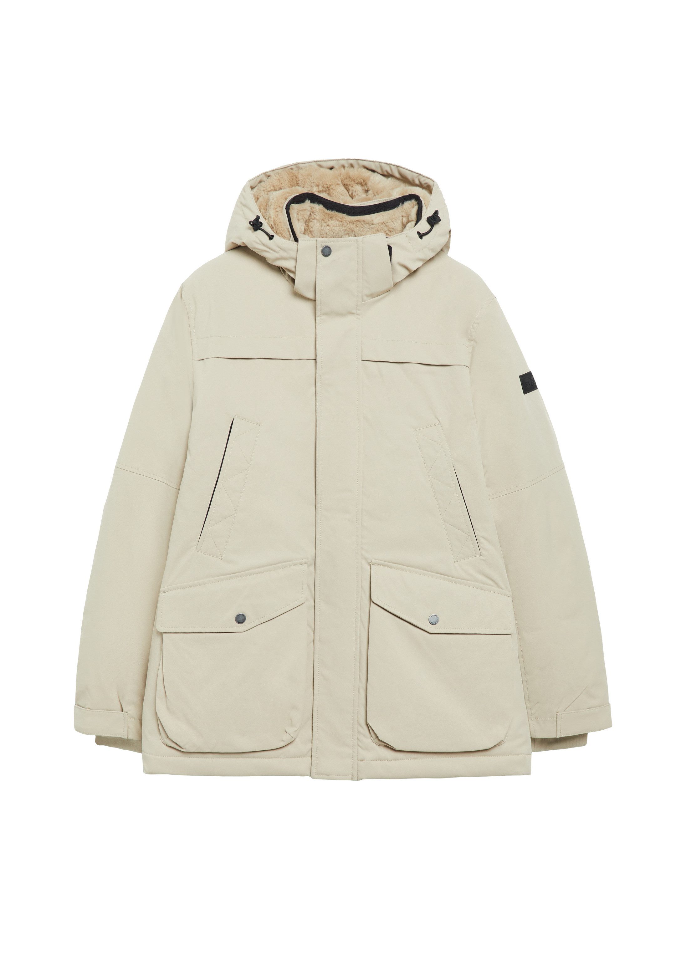s.Oliver Winterjacke Outdoor-Jacke Outdoor-Parka mit abnehmbarer Kapuze und Teddy-Details