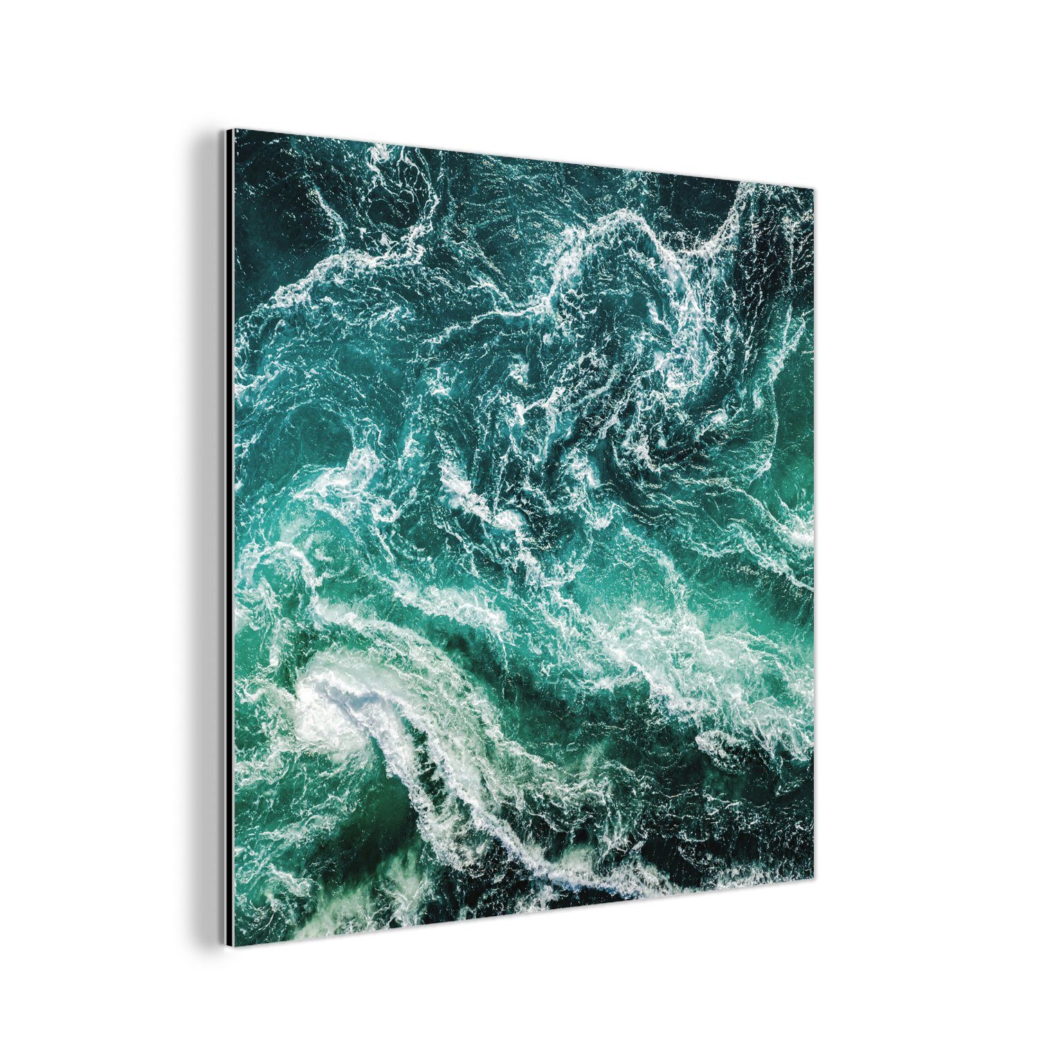 MuchoWow Metallbild Ozean - Wasser - Meer - Luxus - Grün - Türkis, (1 St), Alu-Dibond-Druck, Gemälde aus Metall, Aluminium deko