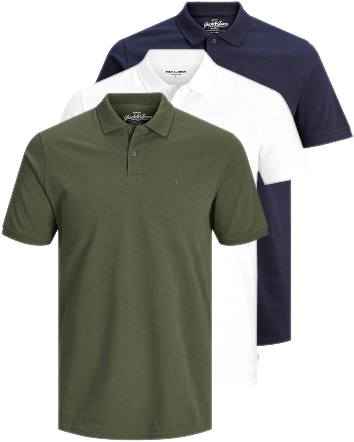 Jack & Jones Poloshirt (3er-Pack) in Unifarbe günstig online kaufen