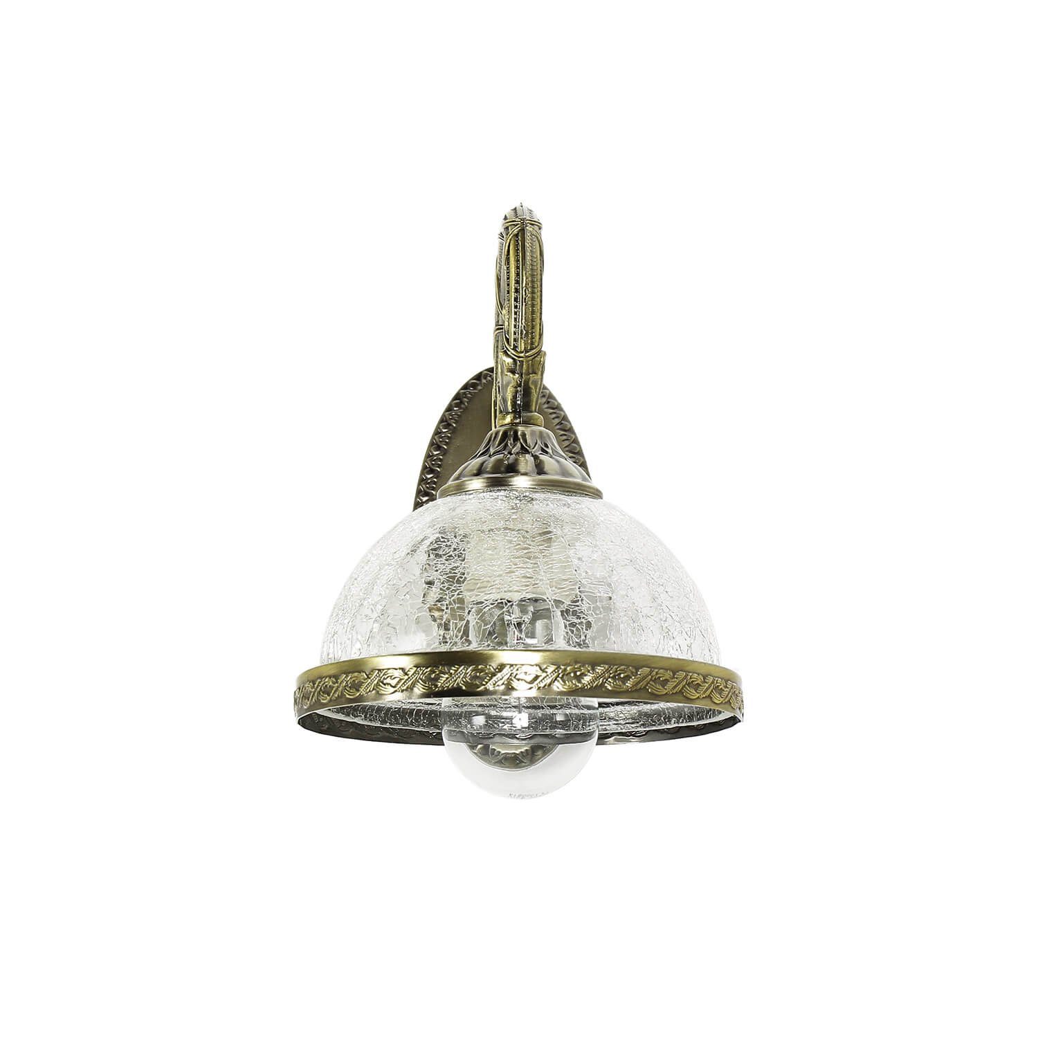 Licht-Erlebnisse Wandleuchte CHARLES, ohne Leuchtmittel, Wandlampe Jugendstil Glasschirm in Messing E14