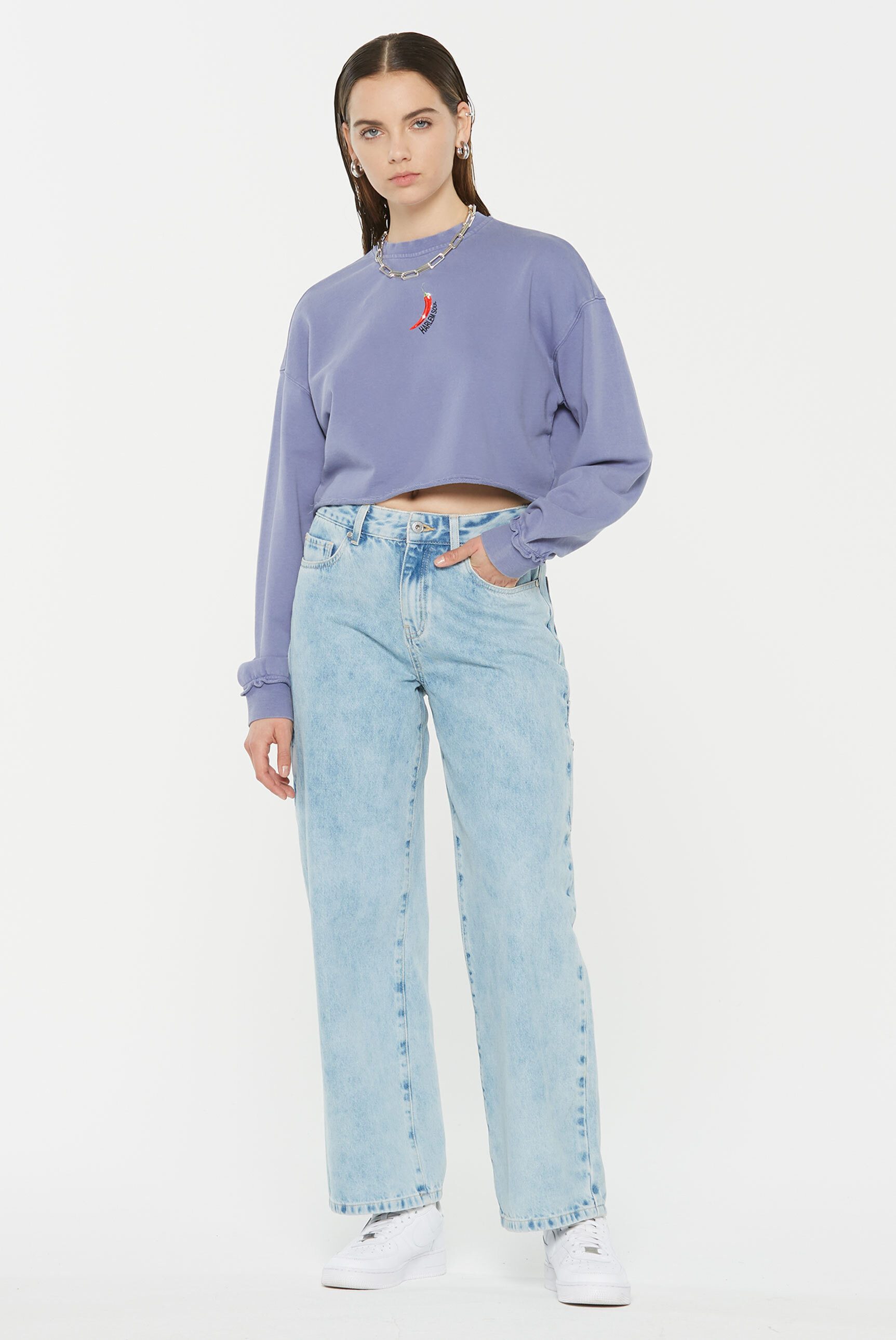 Harlem Soul Sweater mit Used-Kante am Ärmel
