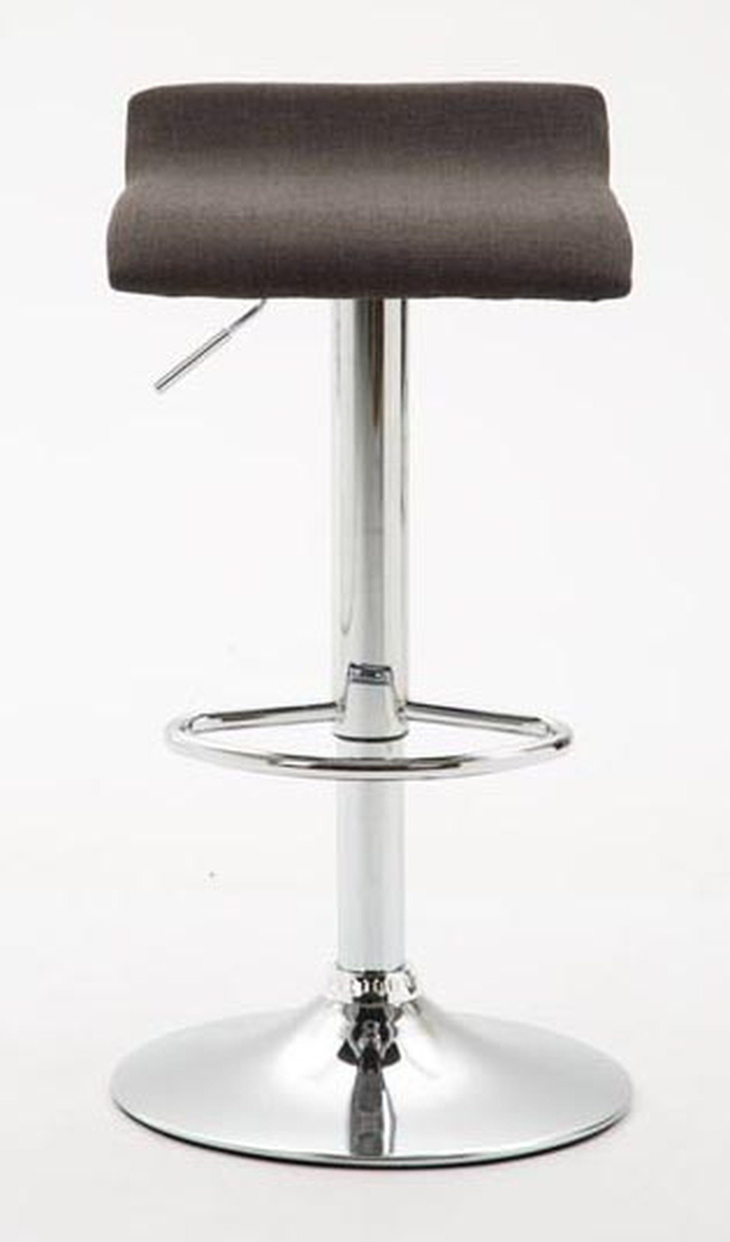 für Dunkelgrau Küche), Stoff & Barstuhl St., drehbar - Dynasty2 chromfarbener Stahl - 2 Hocker höhenverstellbar Fußstütze 360° TPFLiving Barhocker Theke mit - - (Set, Sitzfläche: