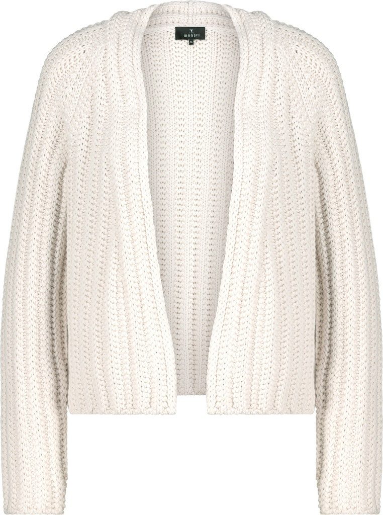 Monari Strickpullover Stricküberwurf mit Rippstruktur creamy günstig online kaufen