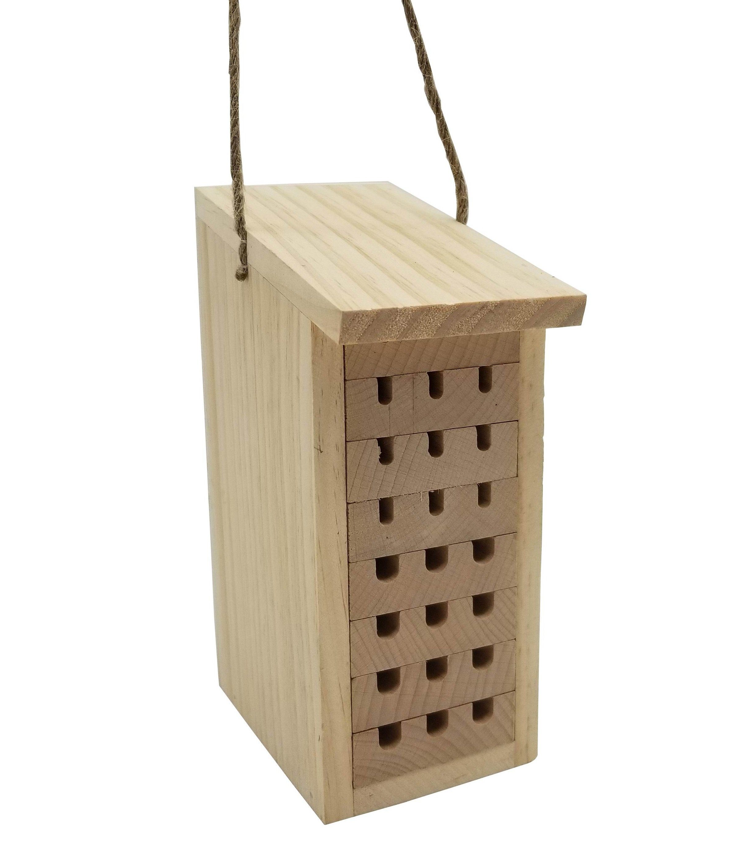 Dehner Insektenhotel Natura Premium Zermatt, 8 x 19.5 x 12.5 cm, Nistkasten für Bienen, Schmetterlinge und Käfer