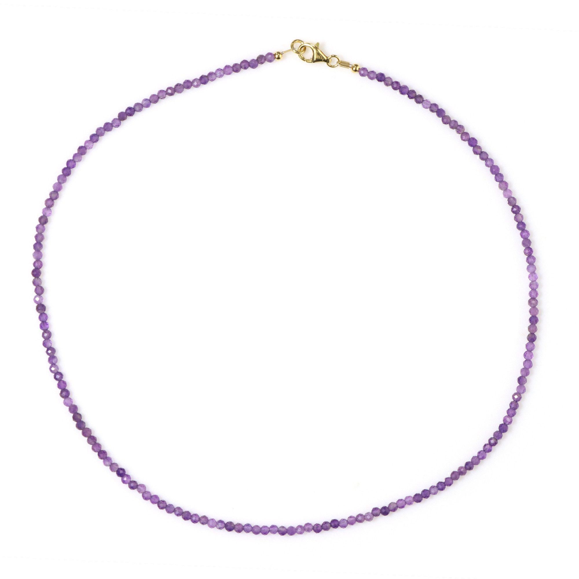 Cavill Silberkette 22,28 ct Sambia-Amethyst, vergoldetes 925er Silber, Damenkette 45 cm (1-tlg)