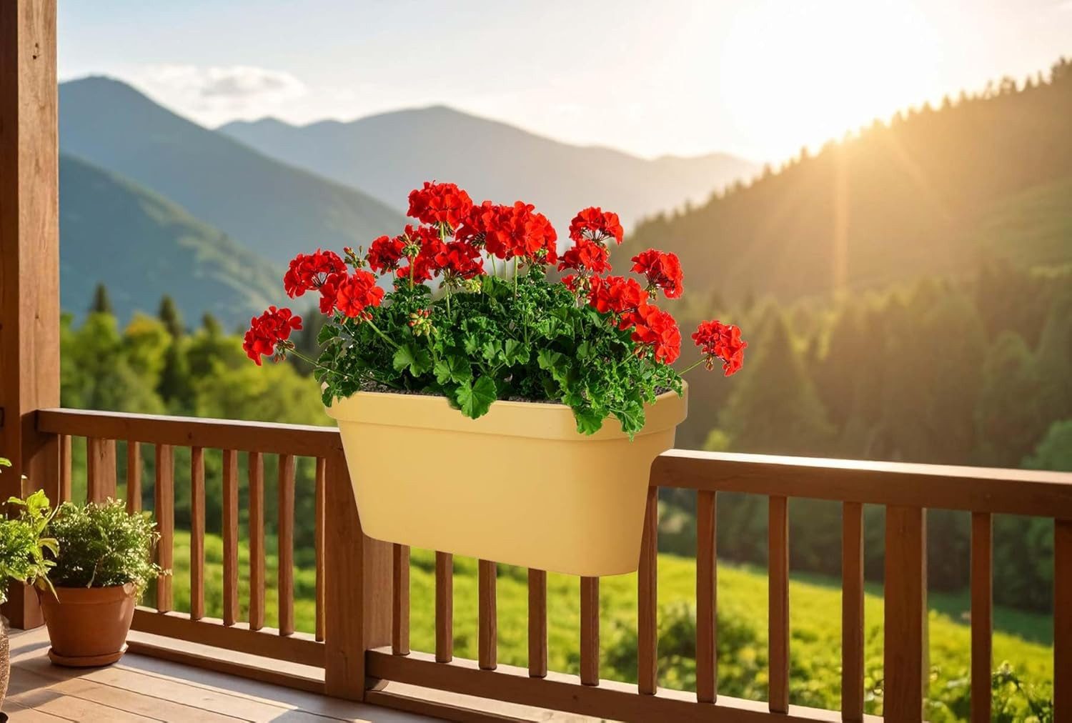 mucHome Balkonkasten für Geländer Breite 60cm Kunststoff Blumenkasten Blume günstig online kaufen