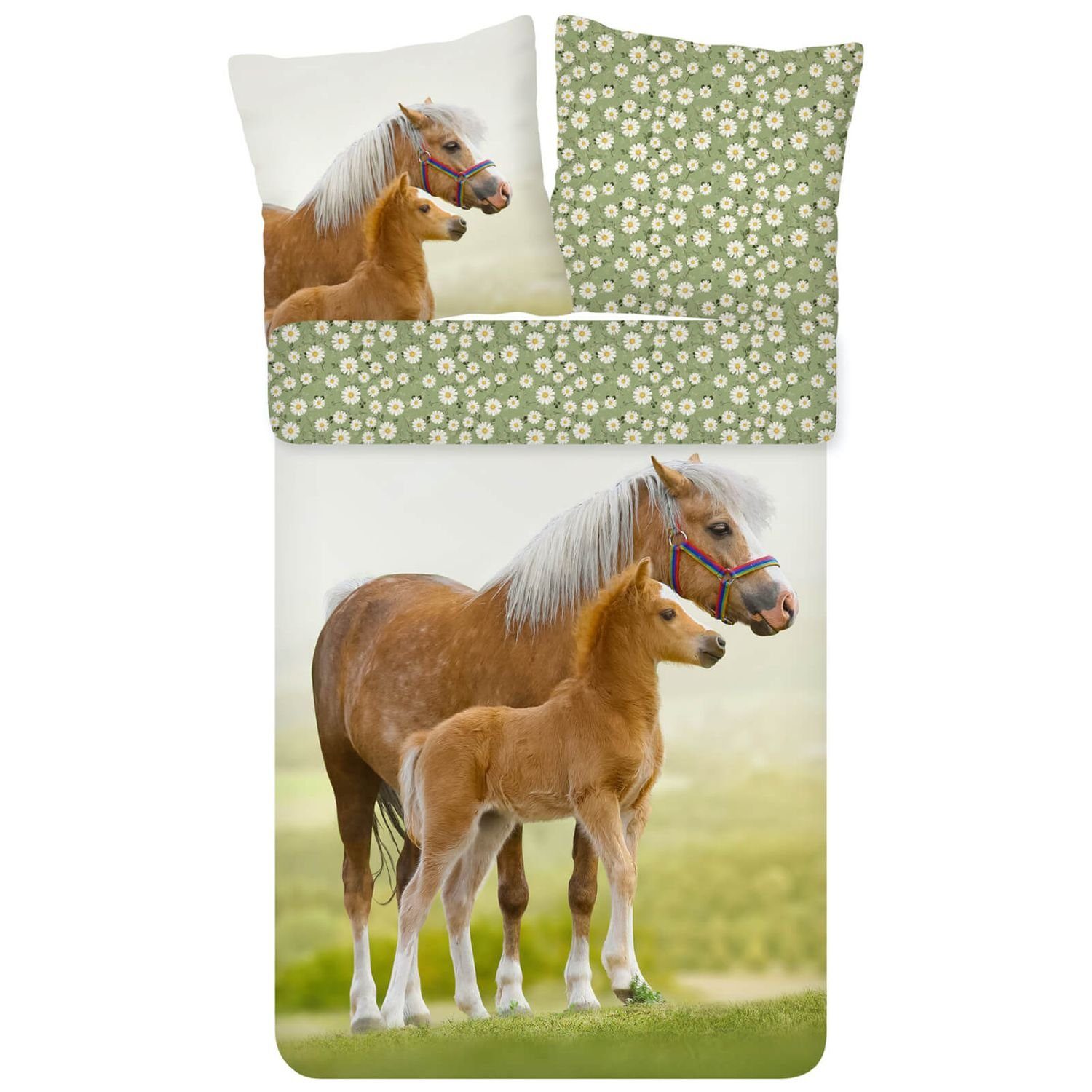 Kinderbettwäsche Pferd Trendy Bedding, ESPiCO, Renforcé, 2 teilig, Tiermotiv, Pony