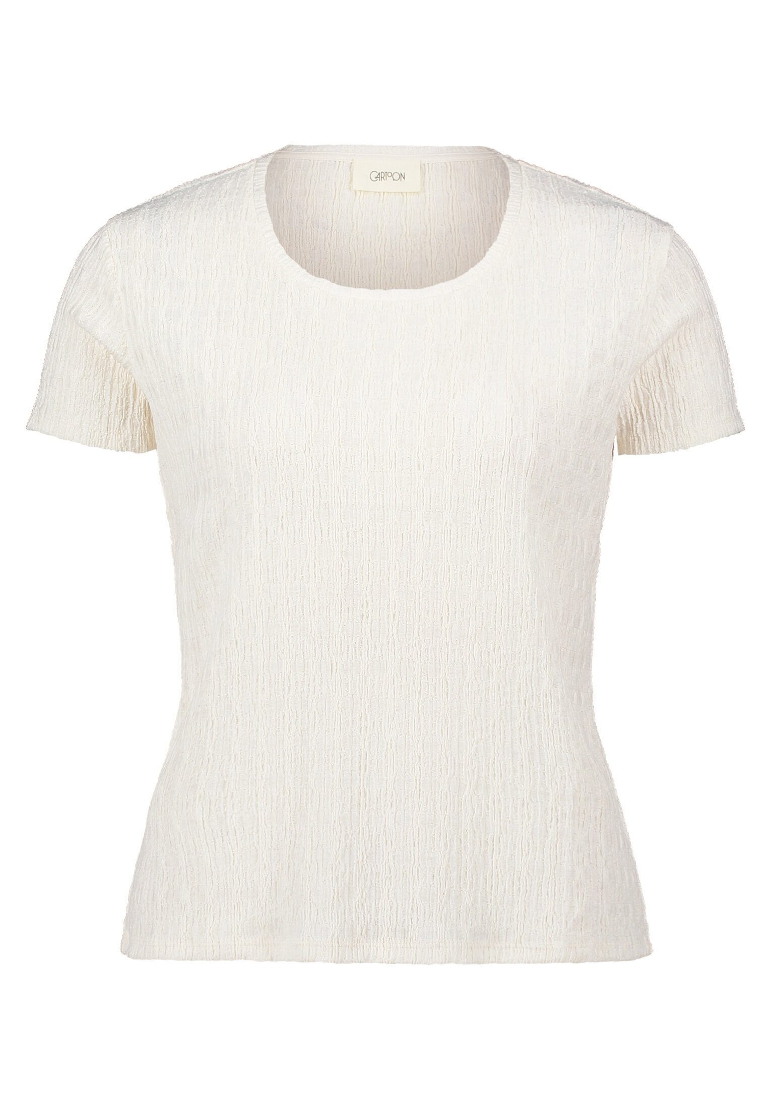 Cartoon Kurzarmshirt Damen mit Struktur (1-tlg)