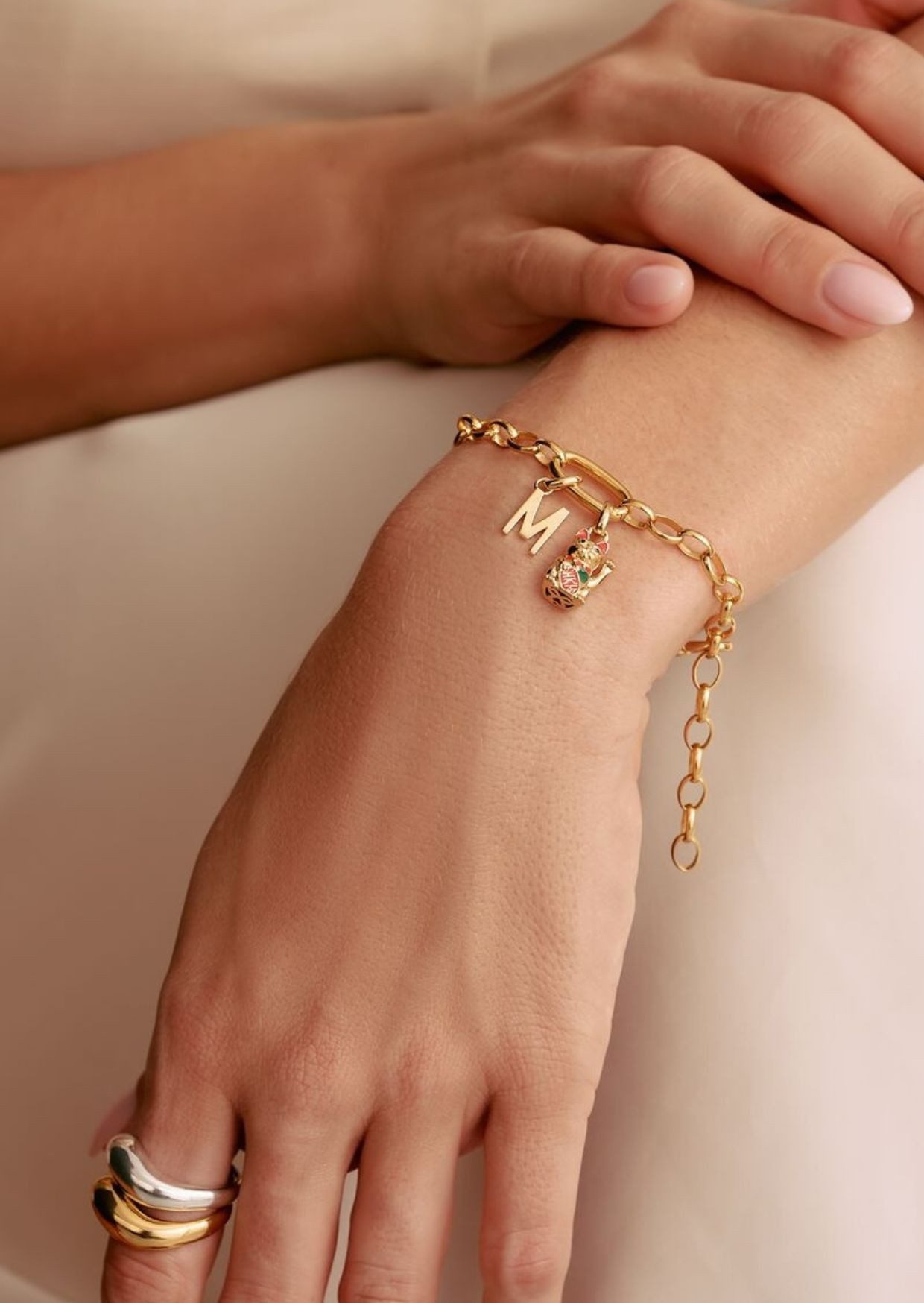 THOMAS SABO Armband Charm-Armband mit vergoldetem Connect-Glied (Set)