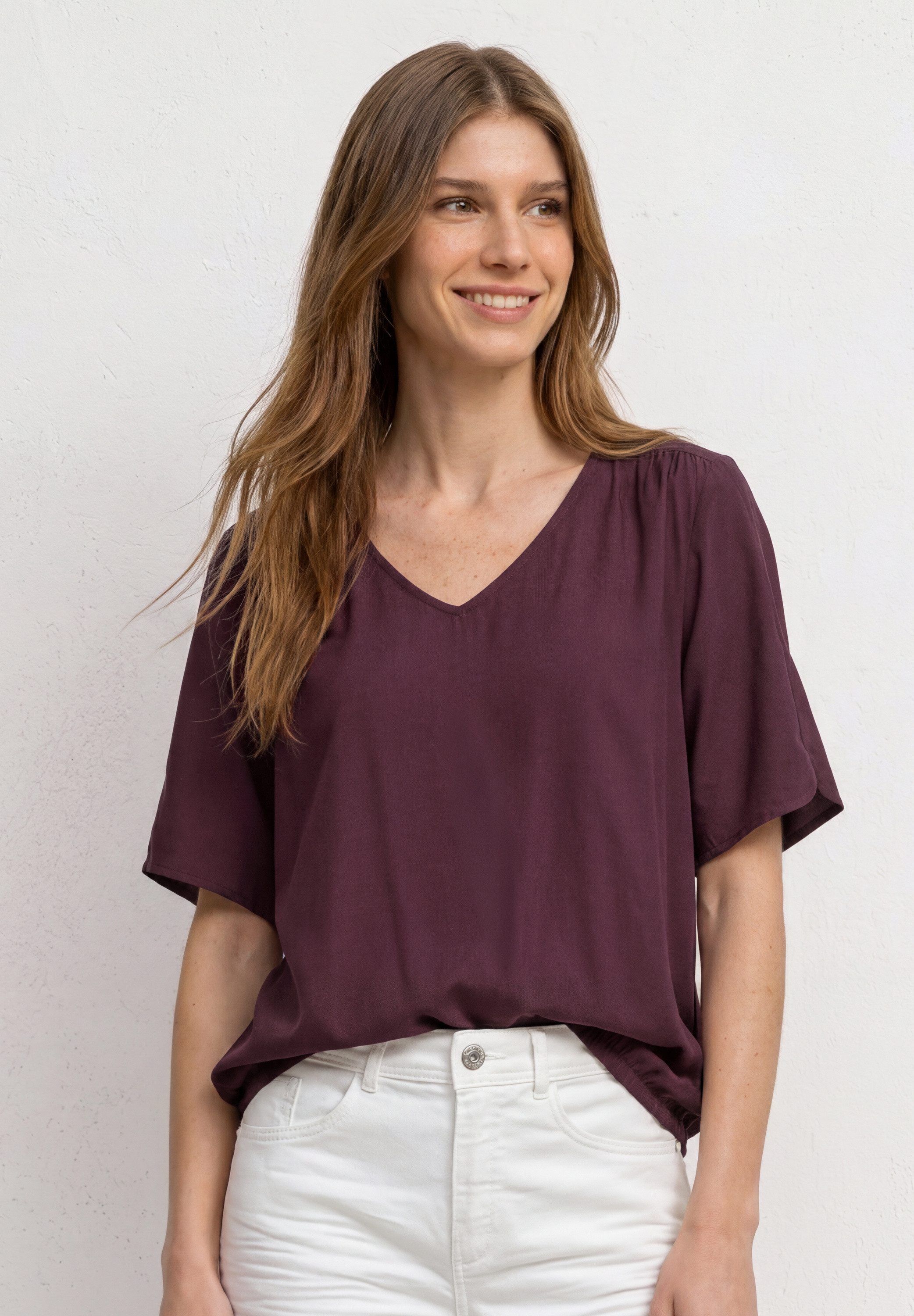 STREET ONE Shirtbluse mit V-Ausschnitt