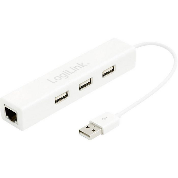 LogiLink ® USB 2 zu Fast Ethernet Adapter mit 3-Port USB Netzwerk-Adapter