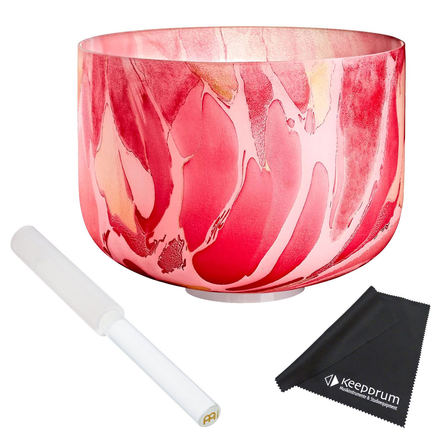 Meinl Sonic Energy Klangschalen Sonic Energy Kristall-Klangschale MCSB10-C Wurzelchakra mit Reiber,Klangschale, Vorteils-Set mit Reiber