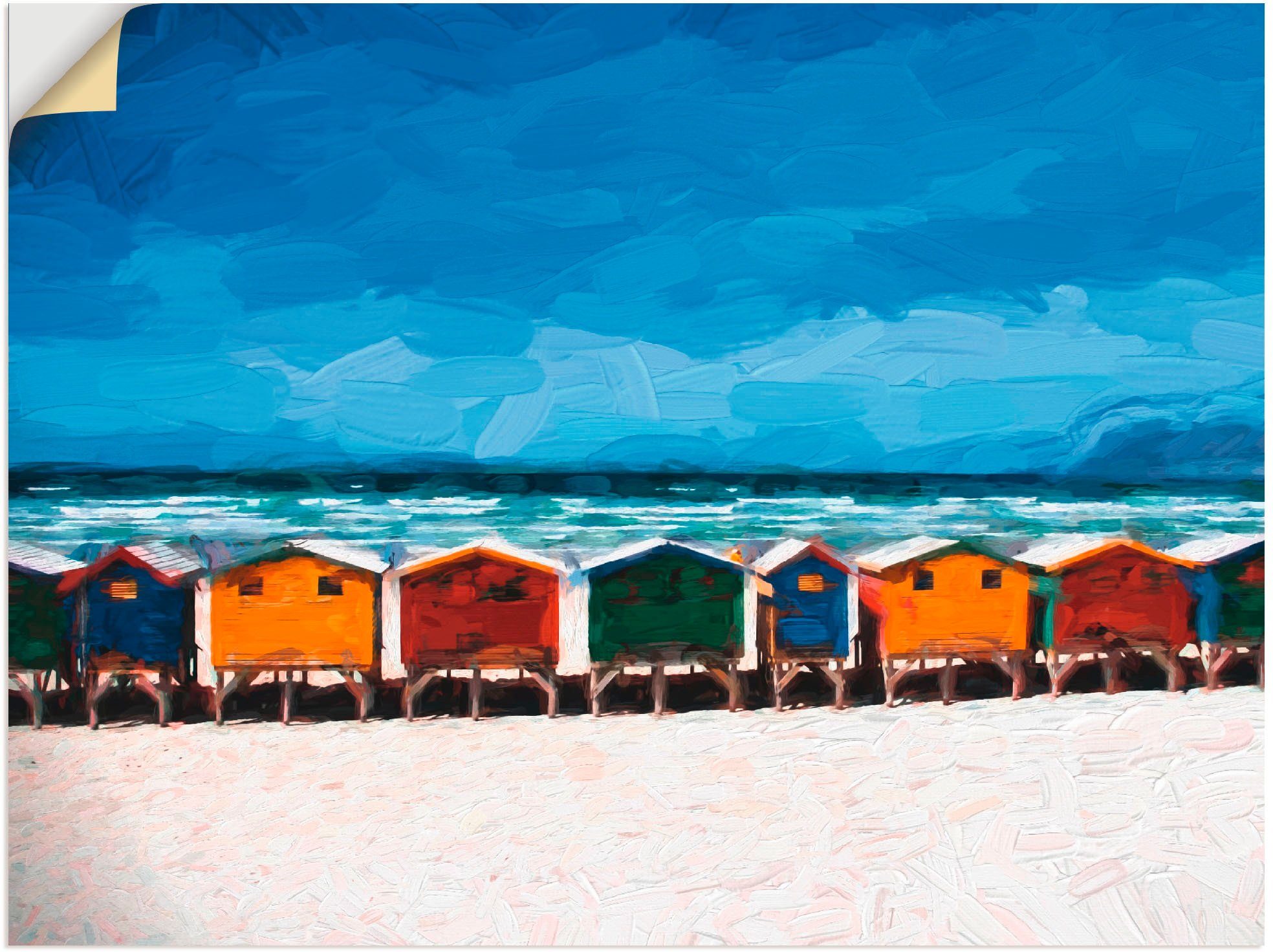Artland Wandbild Häuser am Meer, Strand (1 St), als Leinwandbild, Wandaufkleber oder Poster in versch. Größen | Poster