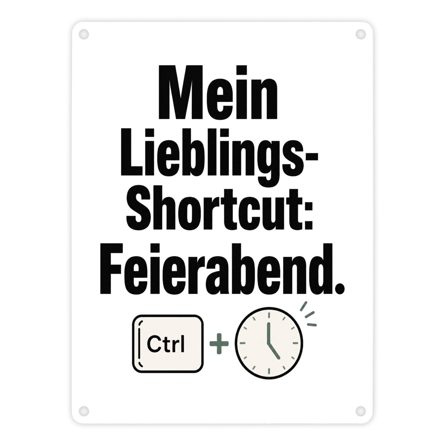 speecheese Metallschild Metallschild in 15x20 cm Feierabend Schild zum Arbeitsende Mit Mein