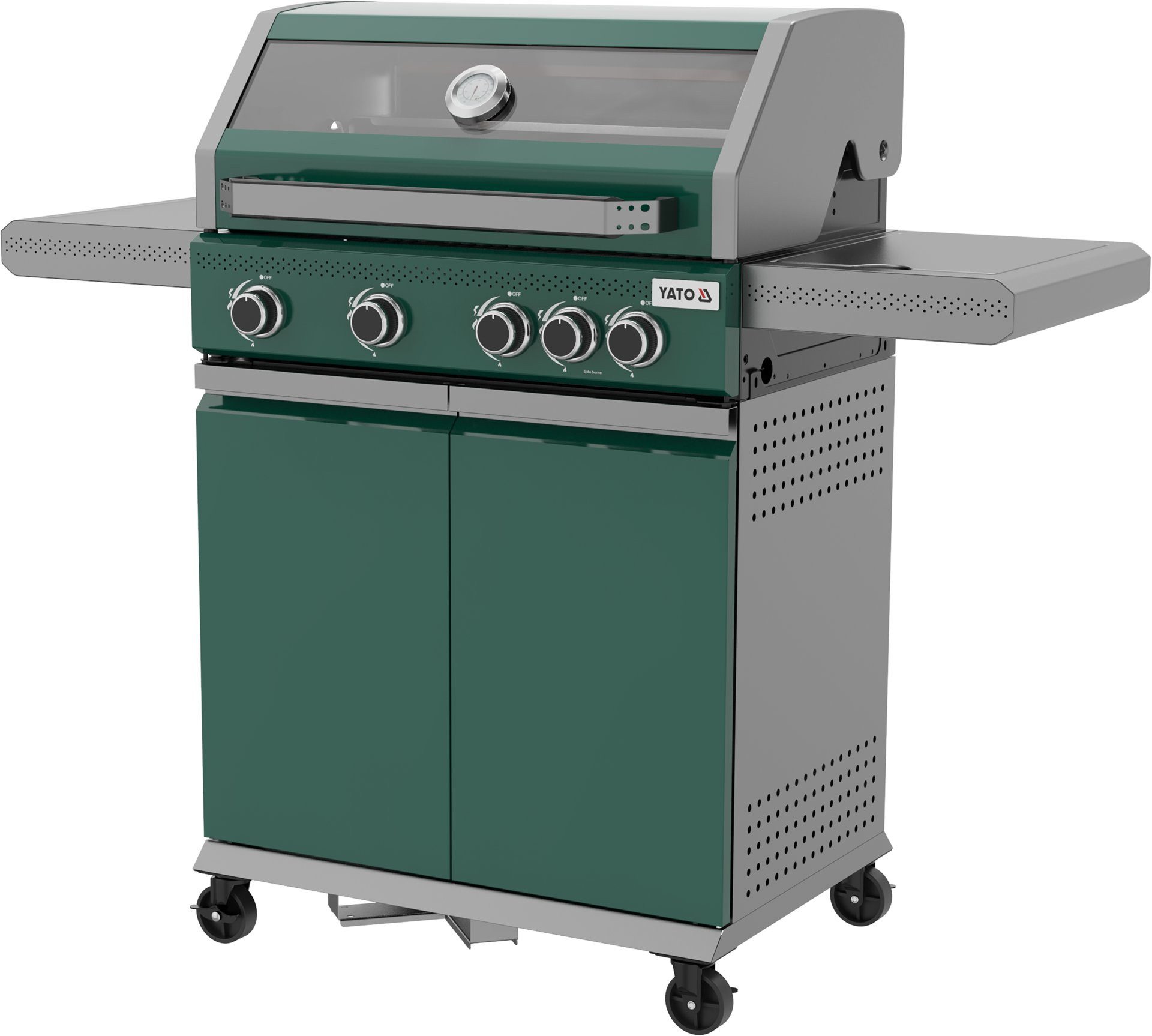 Yato Gasgrill Gasgrill 14,5kW, 4+1 Brenner, Edelstahl 138x58x118cm, Sichtfenster, Gasgrill 14,5kW, 4+1 Brenner, Edelstahl 138x58x118cm, Sichtfenster, Gasgrill 14,5kW, 4+1 Brenner, Edelstahl 138x58x118cm, Sichtfenster