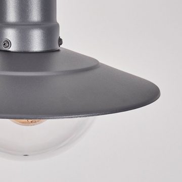 hofstein Außen-Stehlampe Wegeleuchte aus Metall/Milchglas in Anthrazit/Klar, ohne Leuchtmittel, Kandelaber 3-flammig in Look, 200cm, IP44, 3 x E27, ohne Leuchtmittel