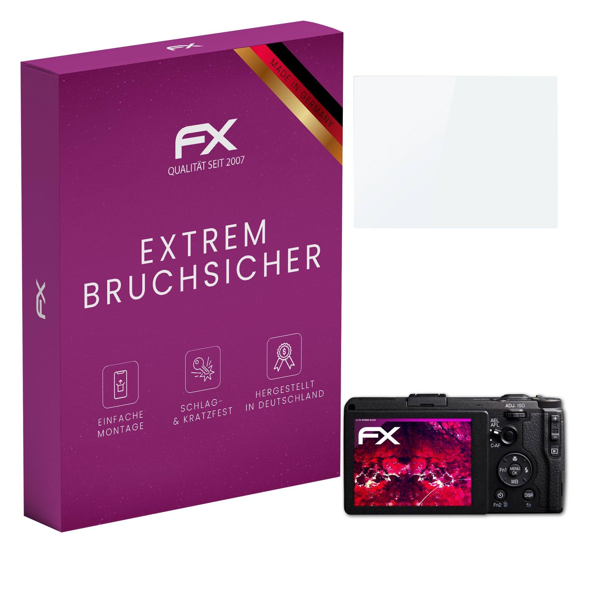 atFoliX Schutzfolie Panzerglasfolie für Ricoh GR DIGITAL III, Ultradünn und superhart